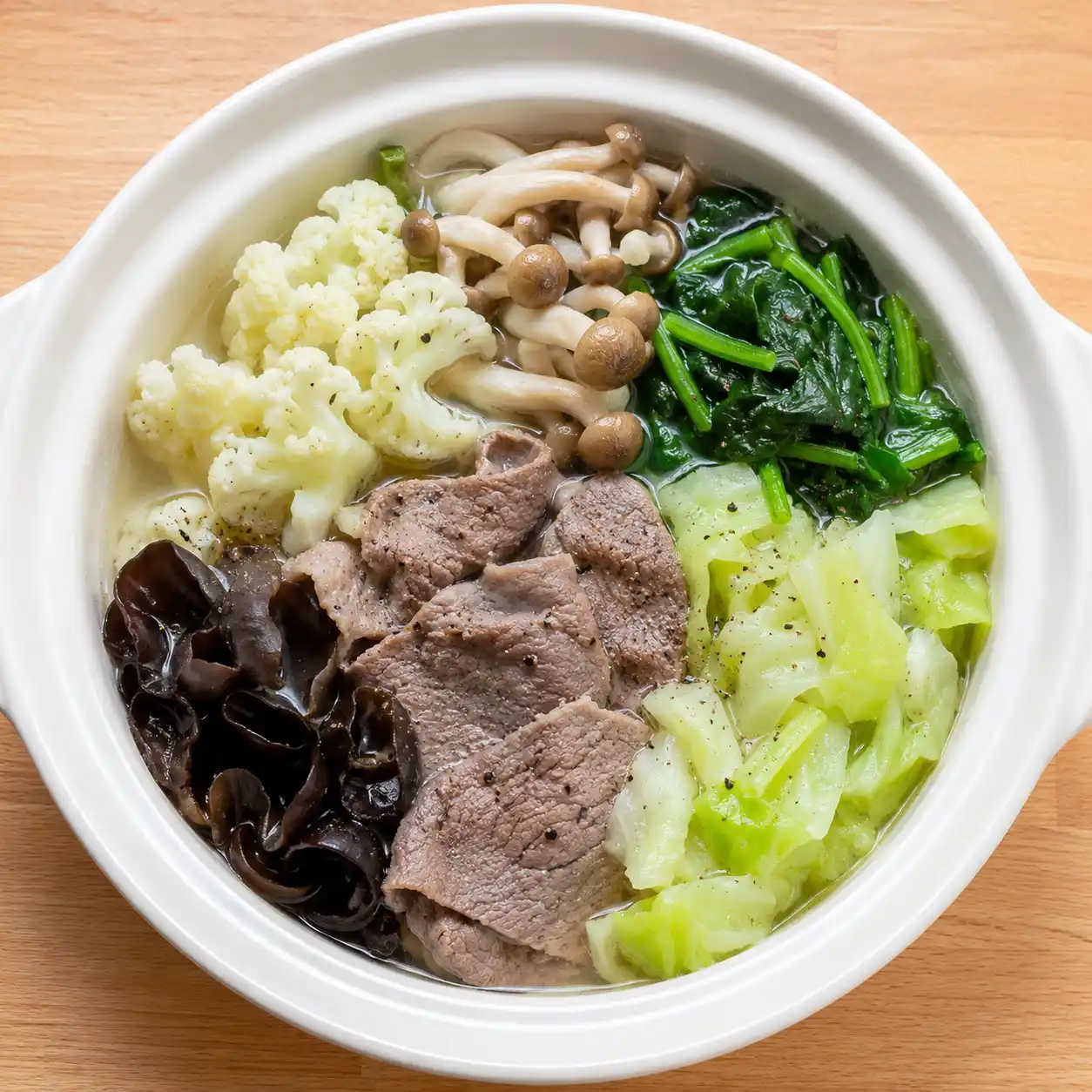 黑蒜牛肉高麗菜菠菜鍋