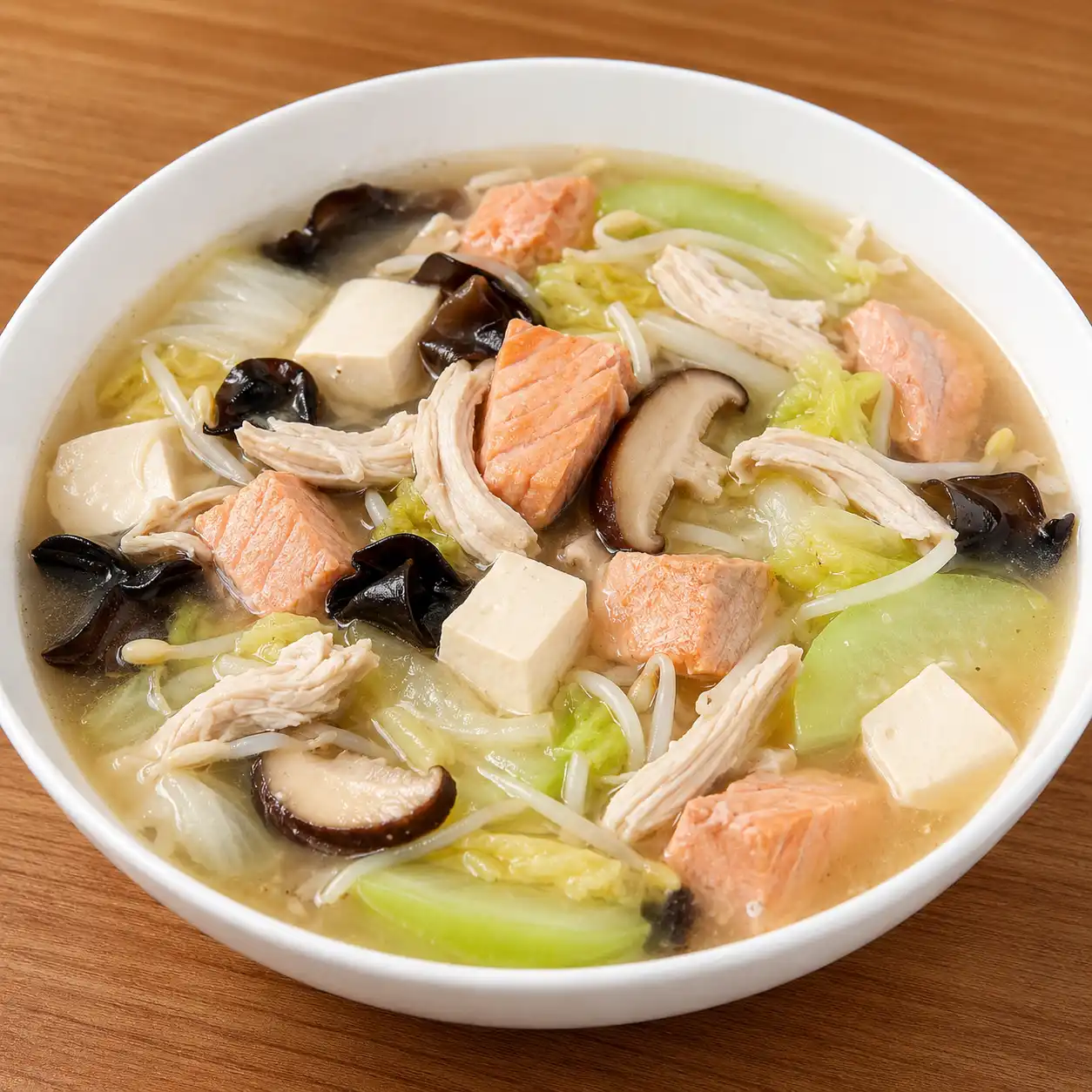 香菇雞絲鮭魚豆腐味噌羹