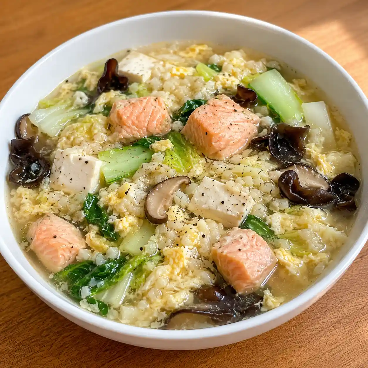 花椰米鮭魚豆腐味噌羹飯感