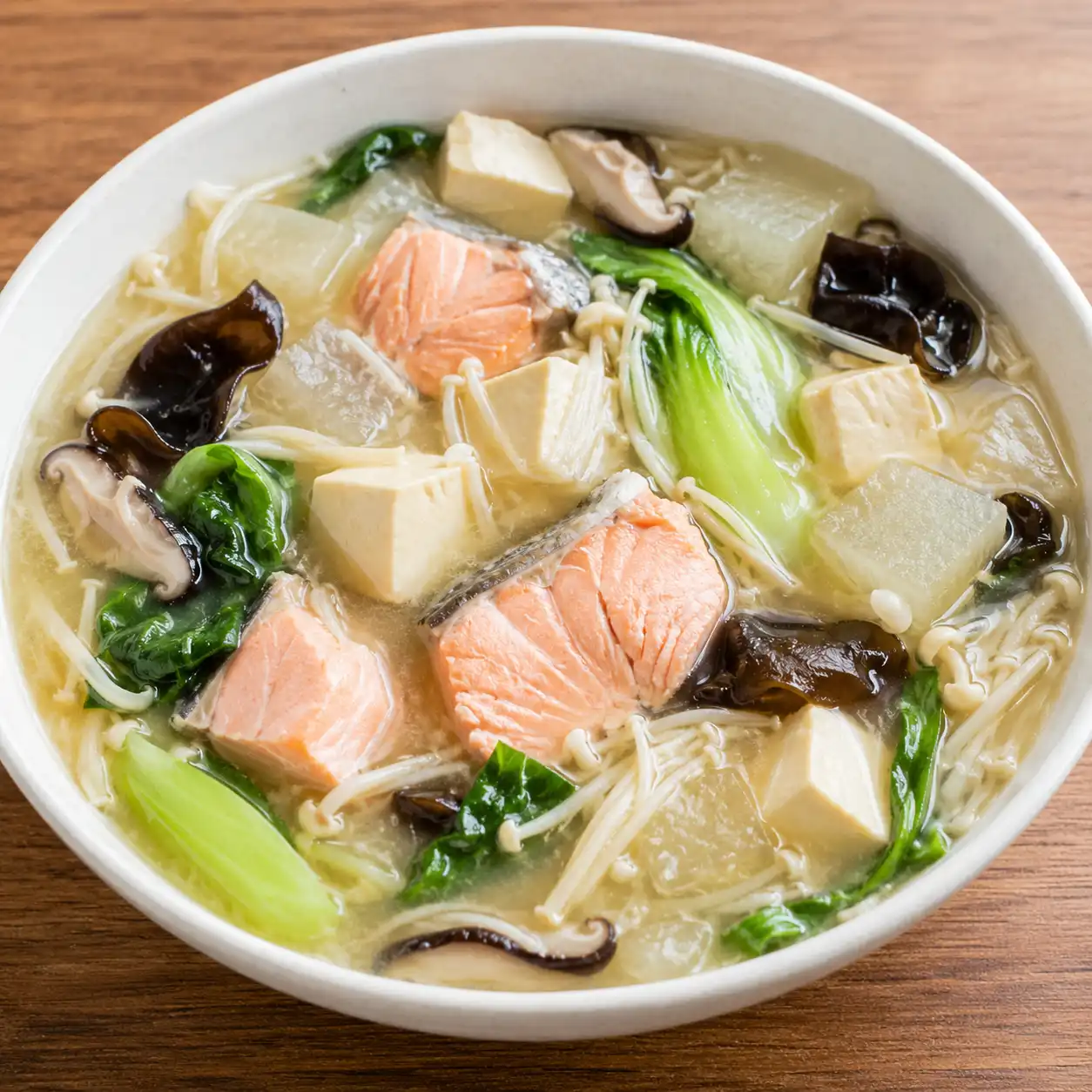 冬瓜鮭魚豆腐金針菇味噌羹
