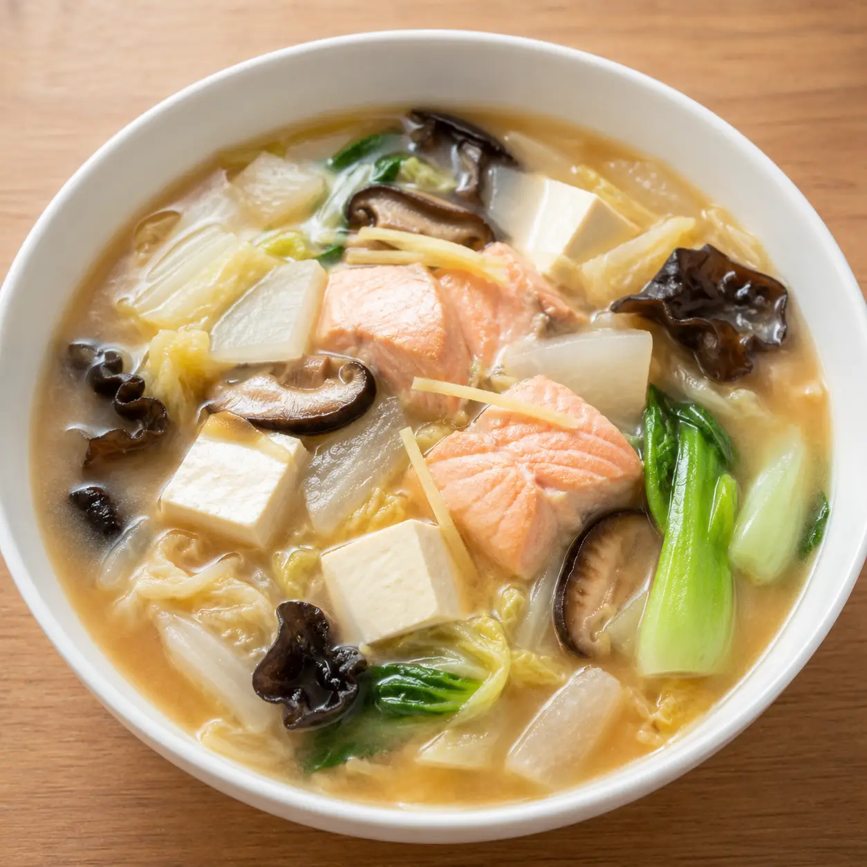 藥膳薑香鮭魚豆腐味噌羹