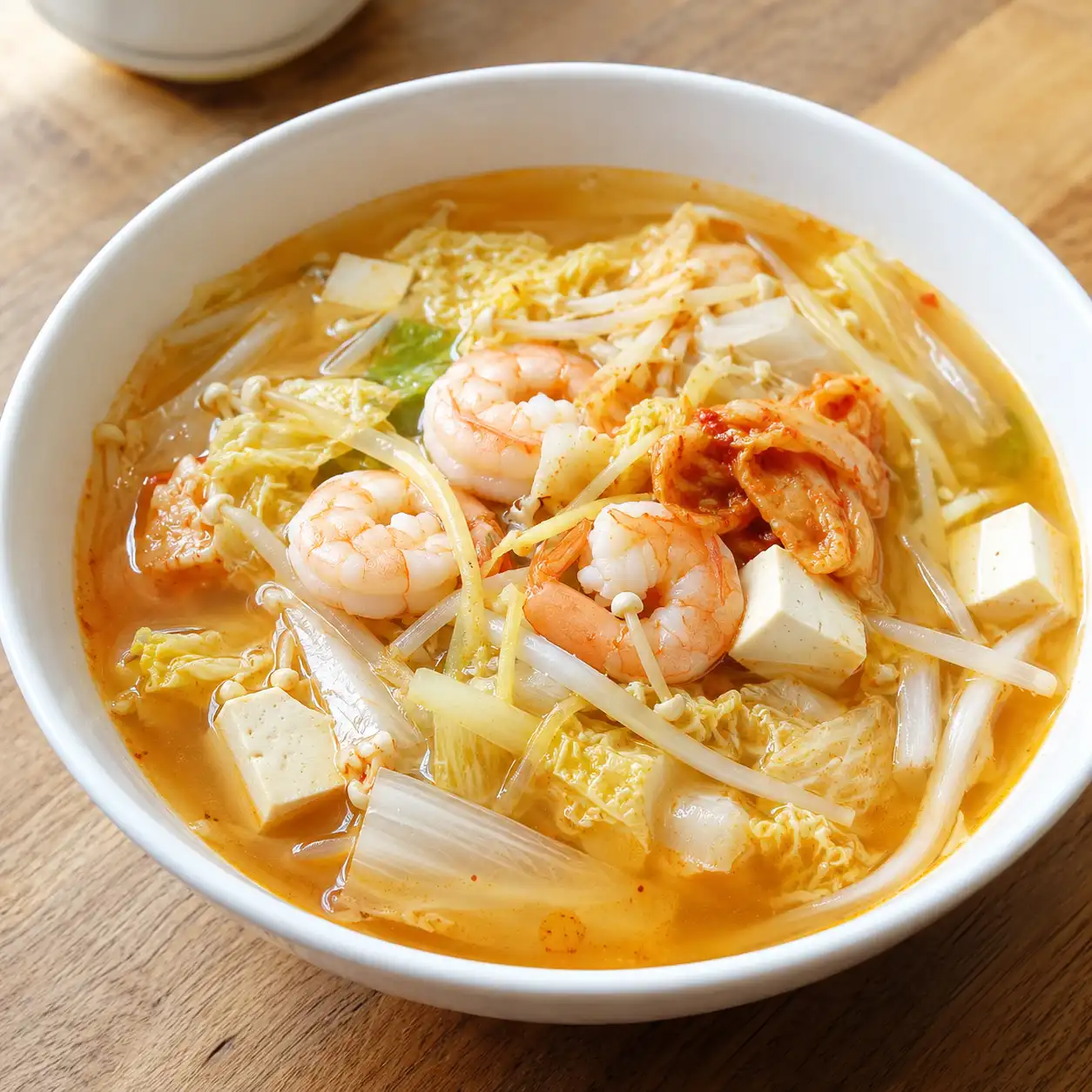 薑絲鮮蝦白菜泡菜微辣羹