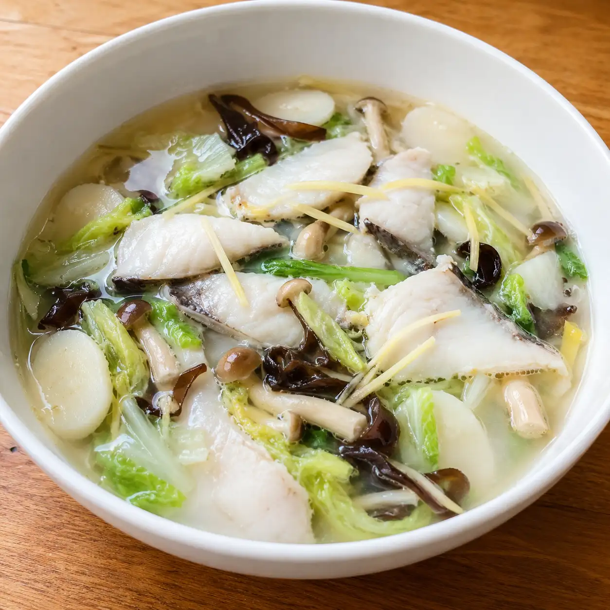 薑絲魚片山藥少量滑羹