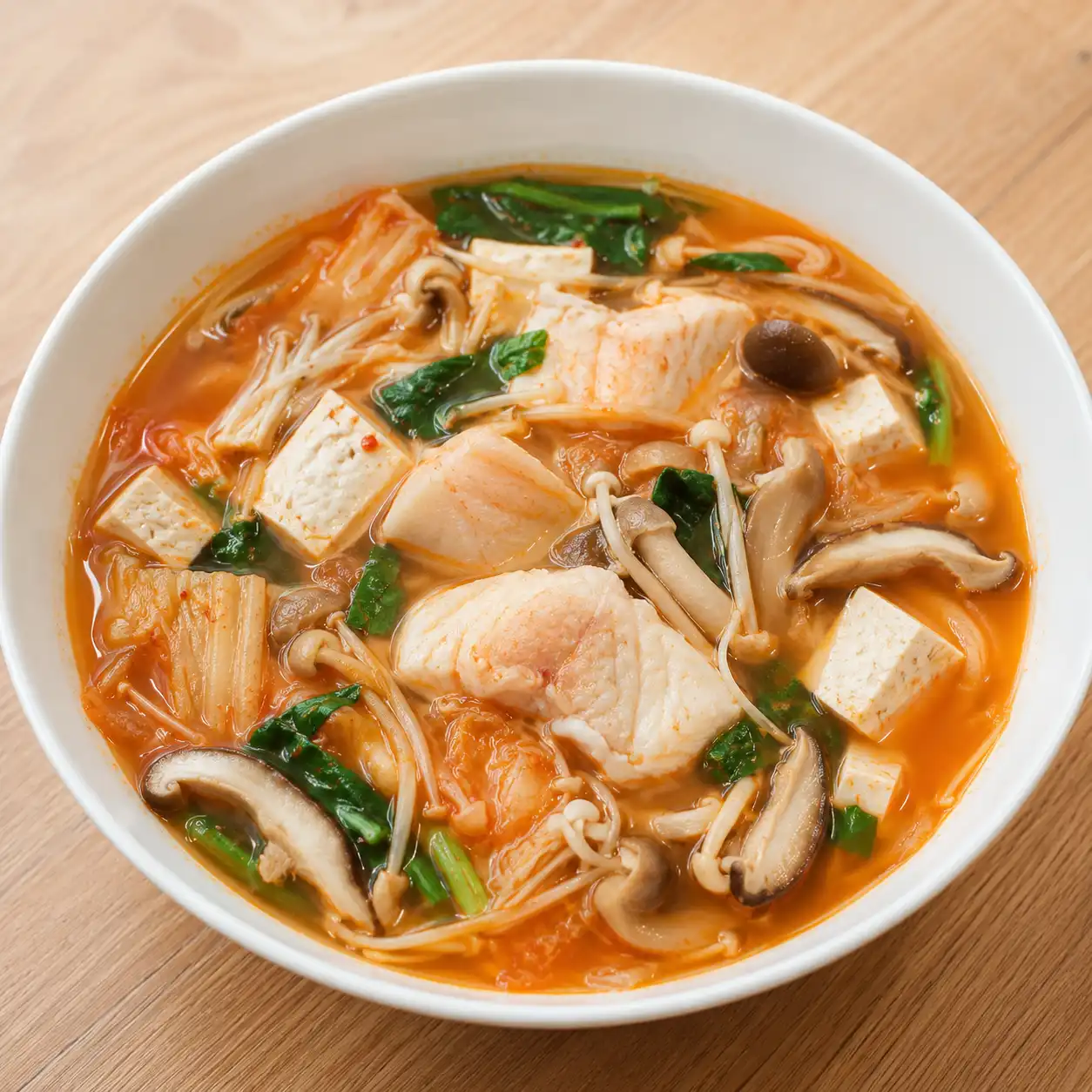 泡菜魚片豆腐菇菇羹