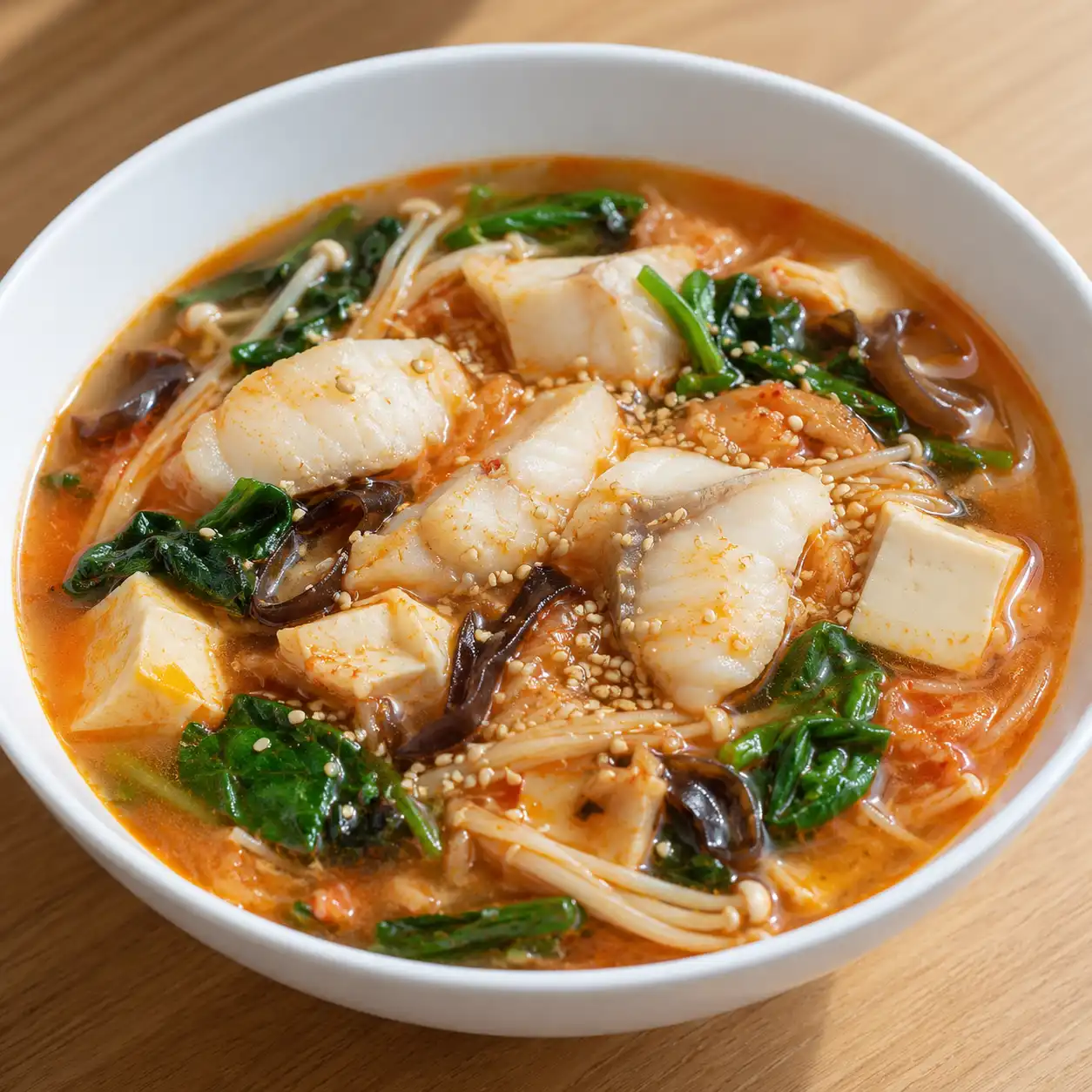 泡菜魚片豆腐胡麻香羹