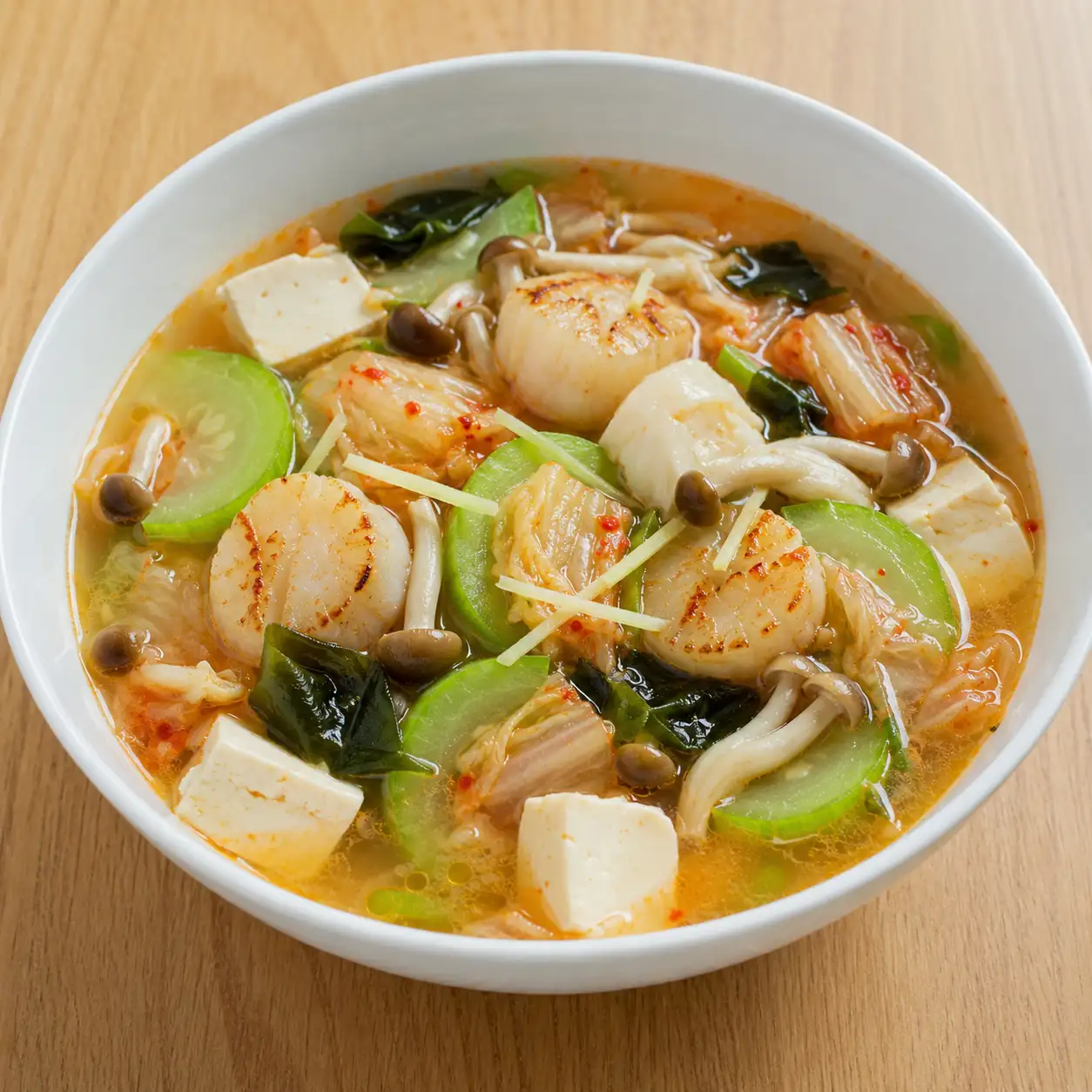 泡菜干貝絲瓜豆腐羹