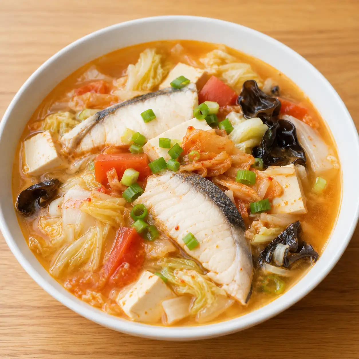 泡菜虱目魚肚豆腐白菜羹
