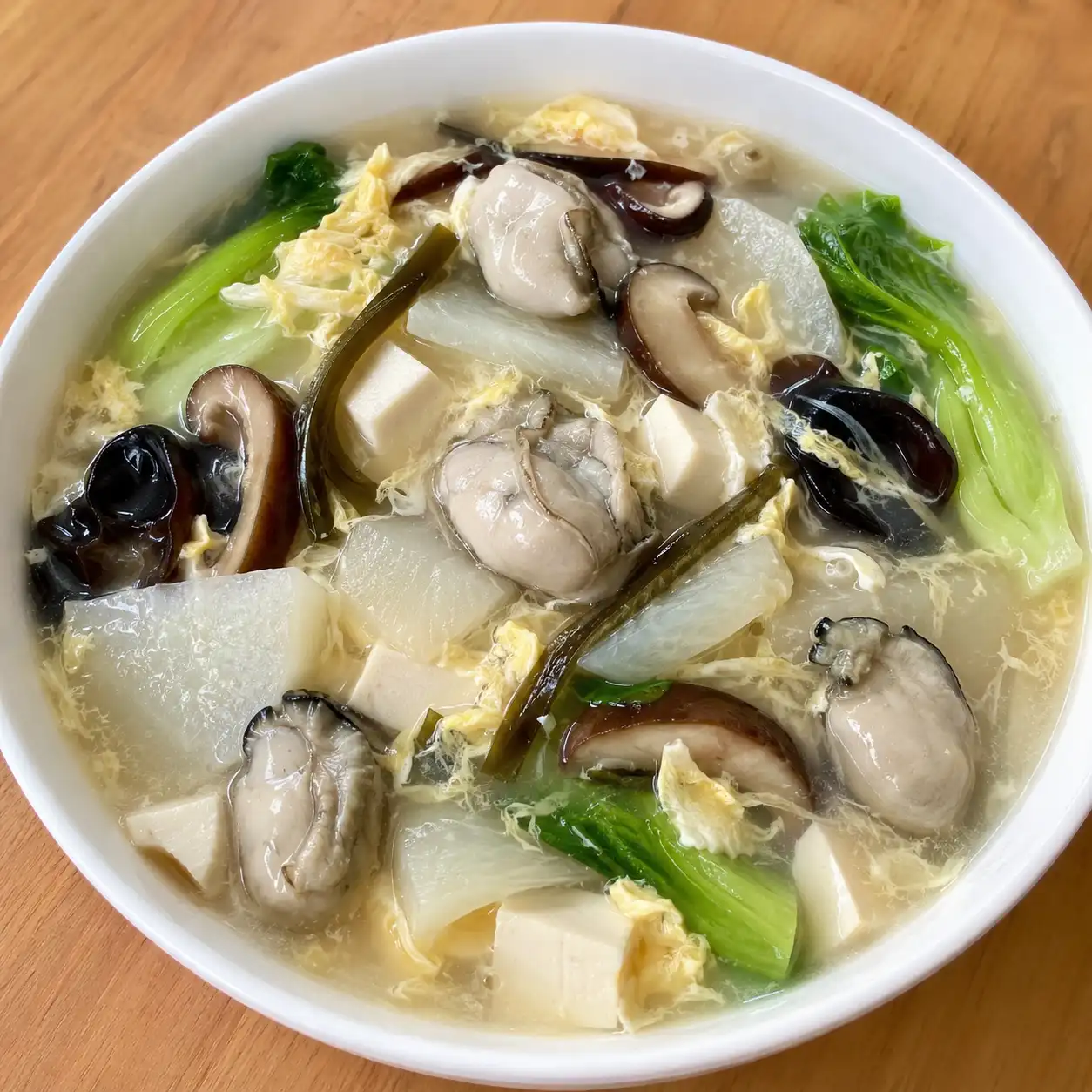 白蘿蔔昆布鮮蚵豆腐蛋花羹