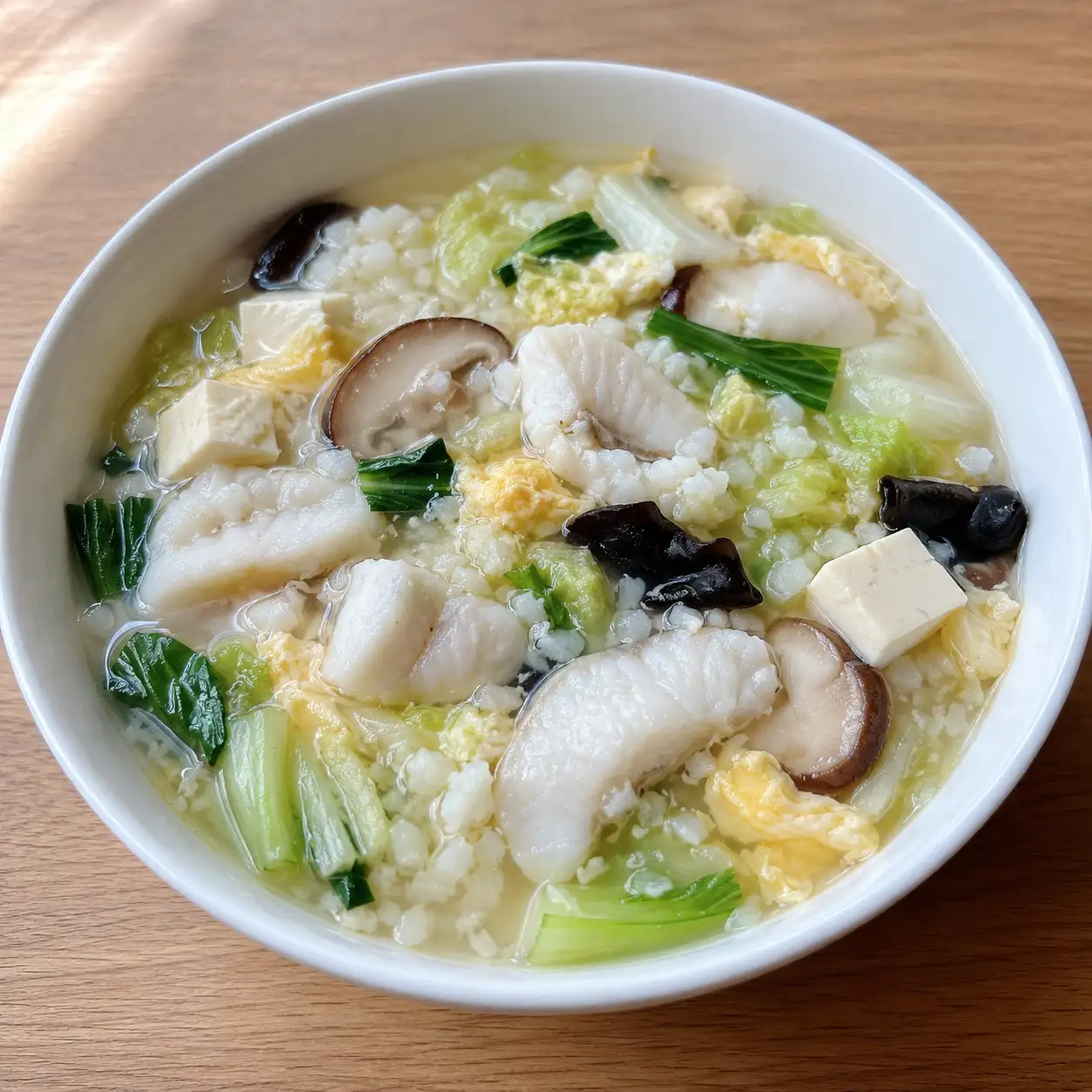 花椰米魚片蛋花薄羹飯感