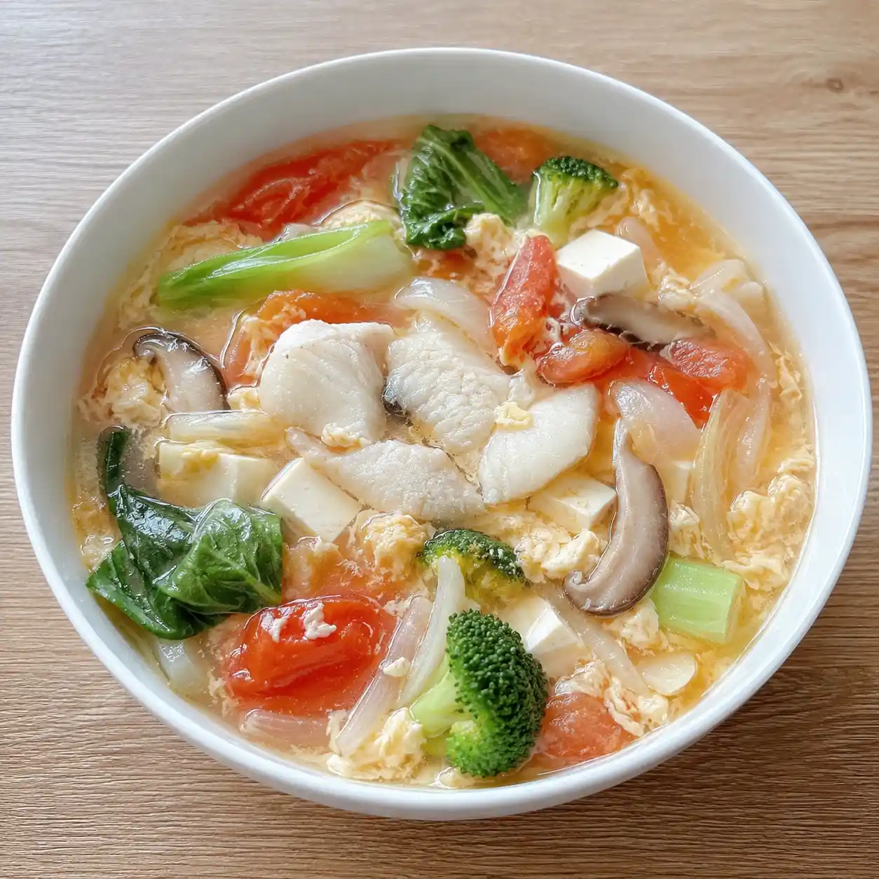 番茄魚片豆腐蛋花薄羹