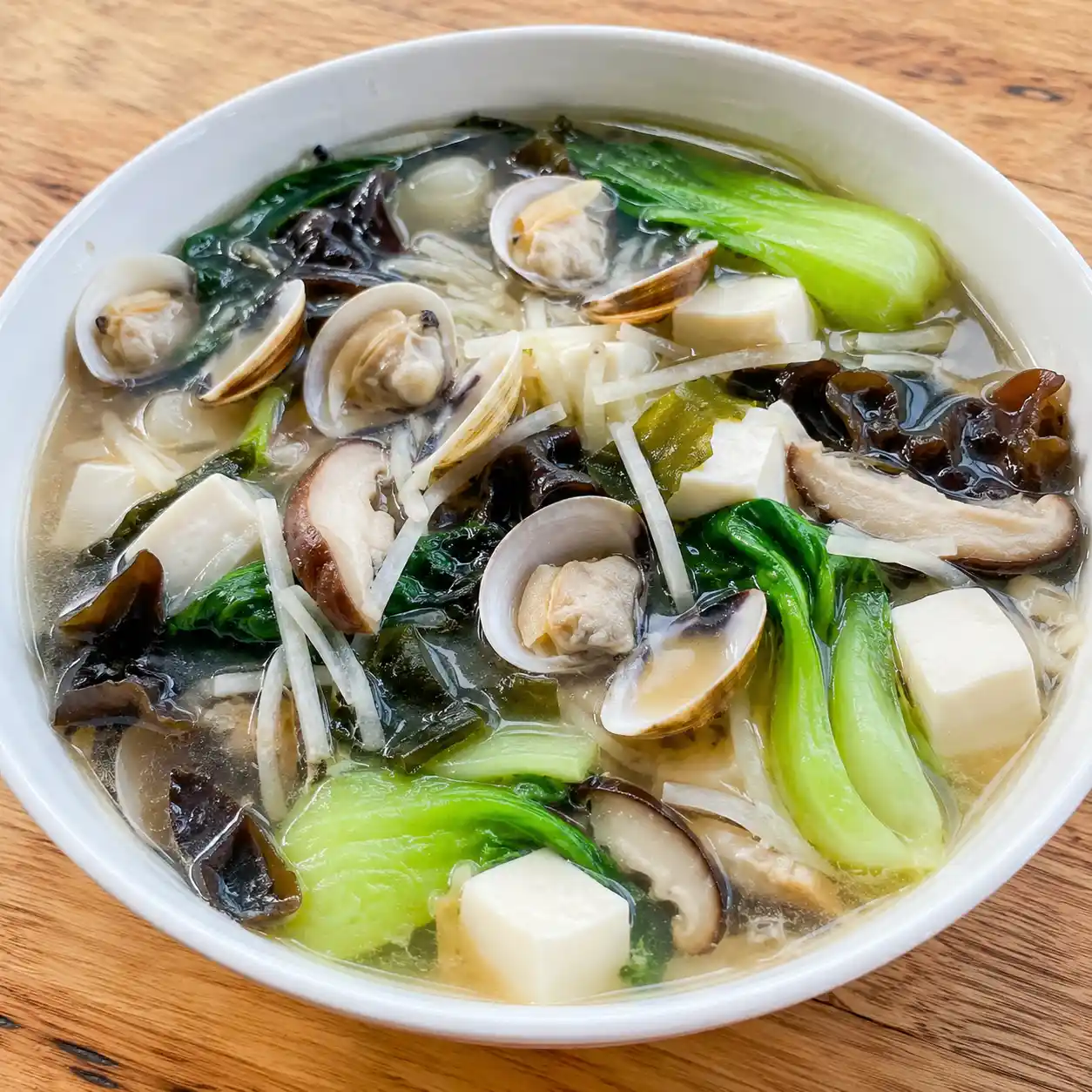 青江菜鮮菇蛤蜊薄羹