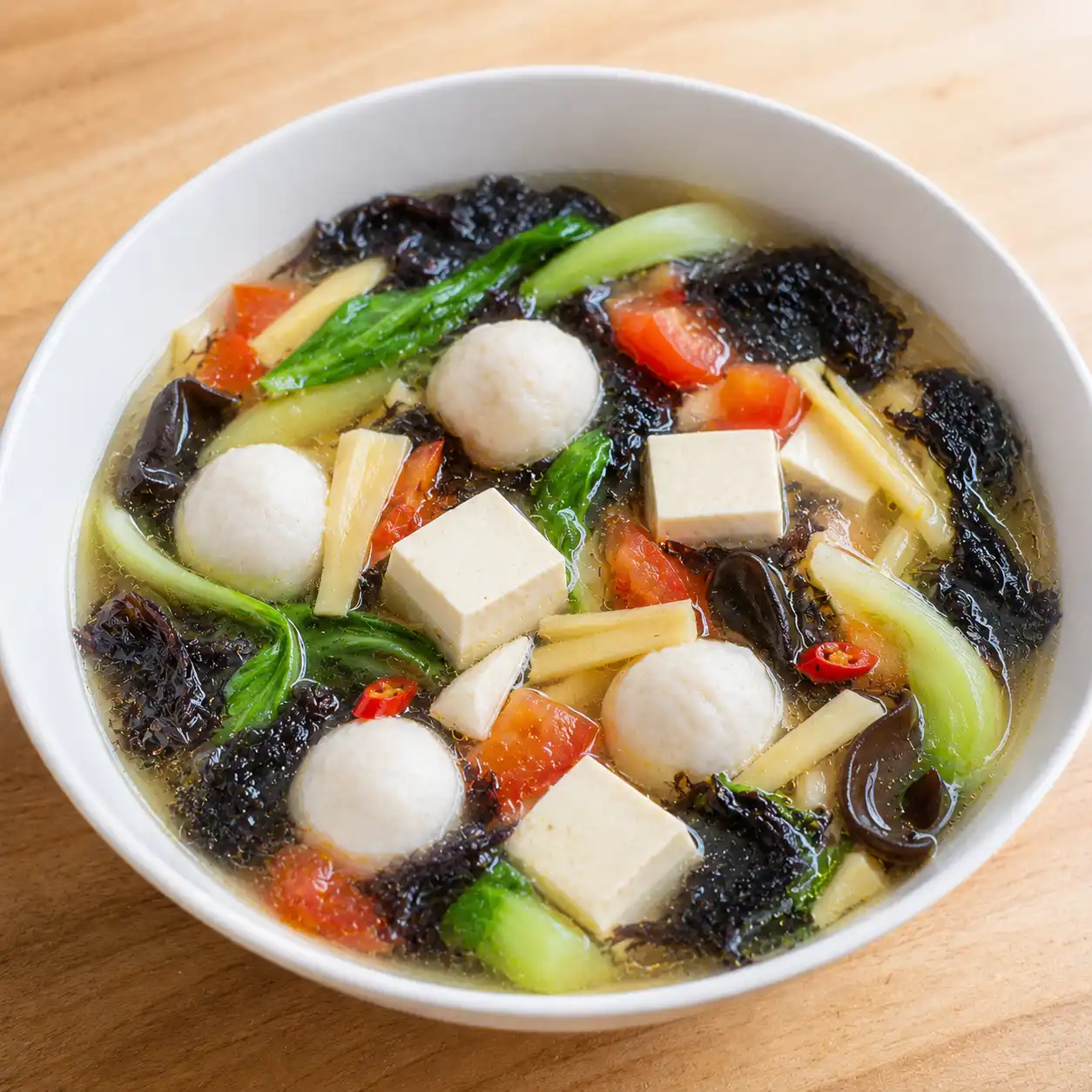 紫菜酸辣魚丸豆腐羹