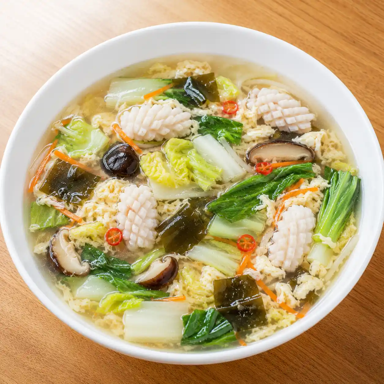 昆布鮮蔬花枝酸辣羹