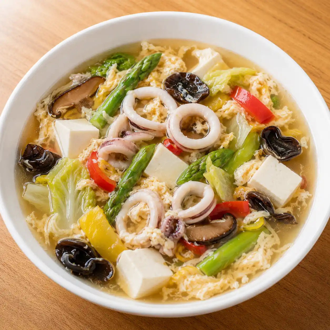 蘆筍魷魚豆腐酸辣滑羹
