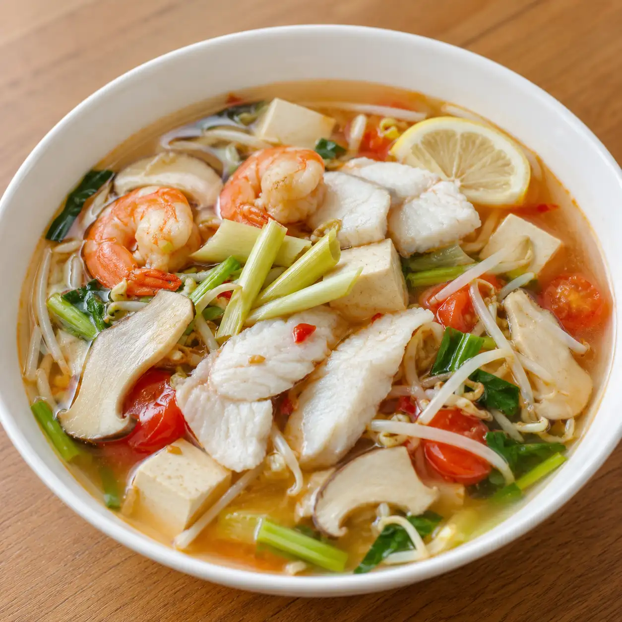 南洋酸香魚蝦豆腐羹