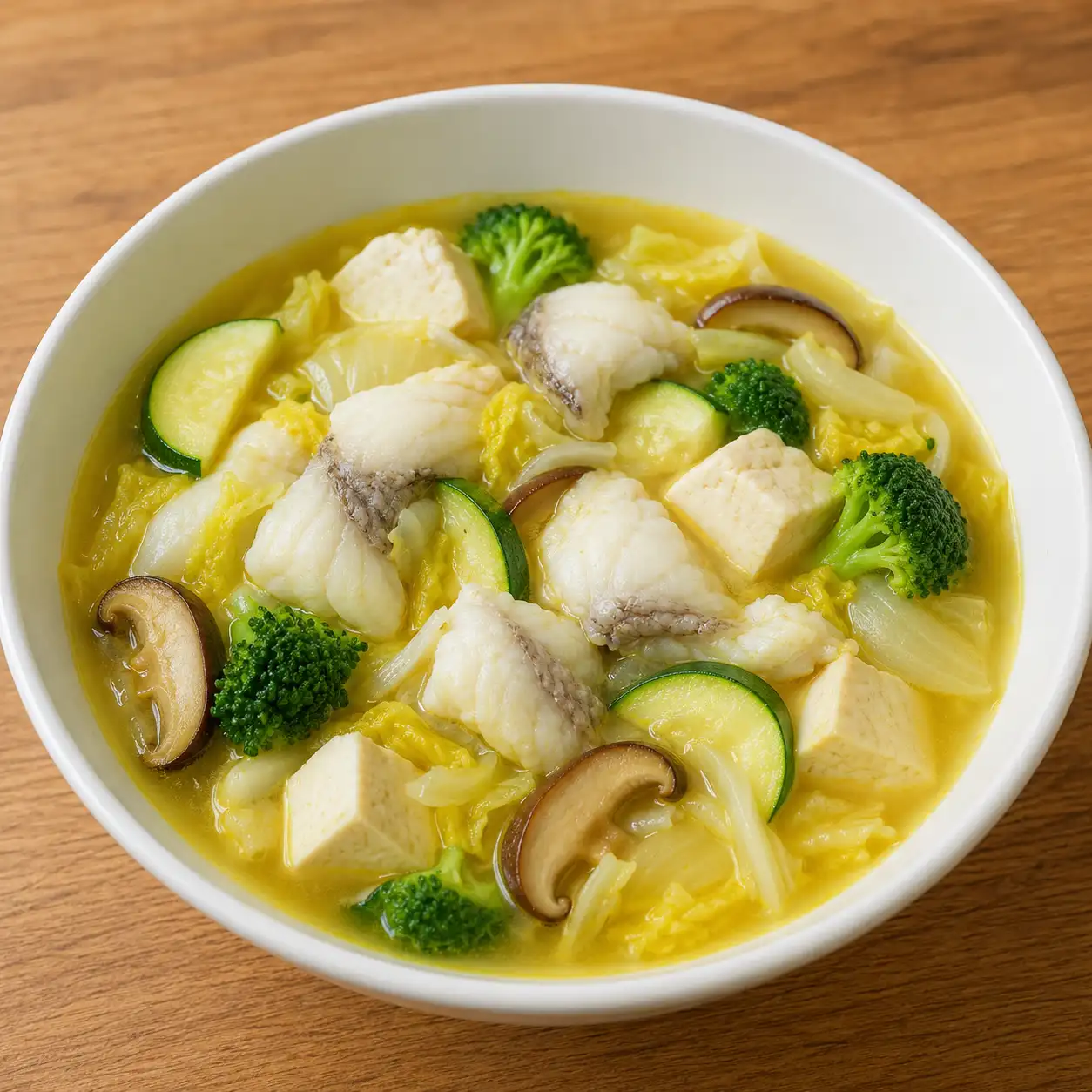 薑黃魚片豆腐鮮蔬羹