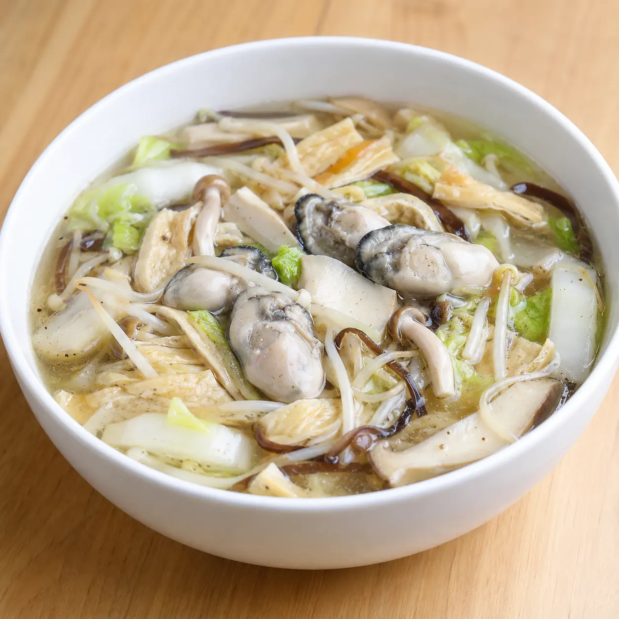 雙菇鮮蚵豆皮蒜胡椒羹