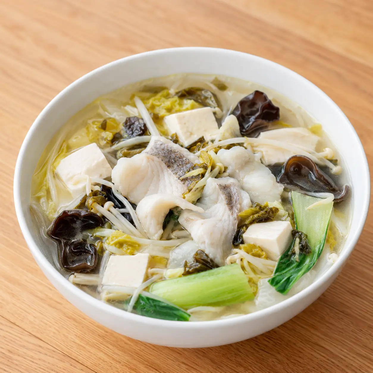 酸白菜魚片豆腐暖湯羹