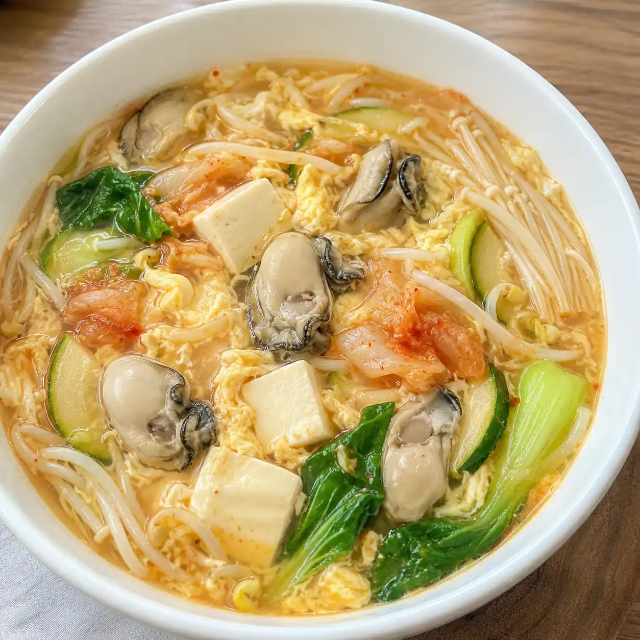 泡菜鮮蚵豆芽嫩豆腐羹