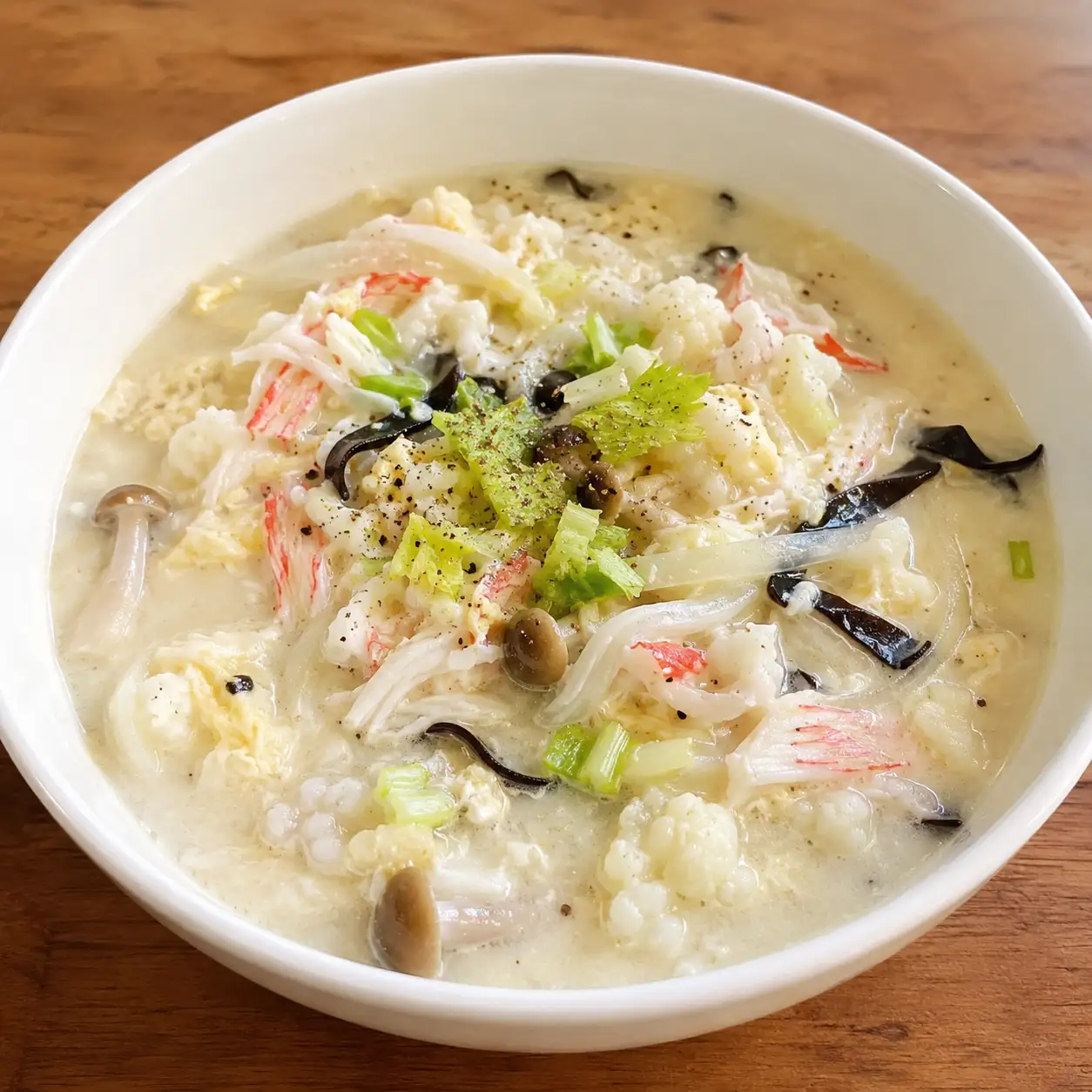 胡椒蟹肉豆漿花菜羹