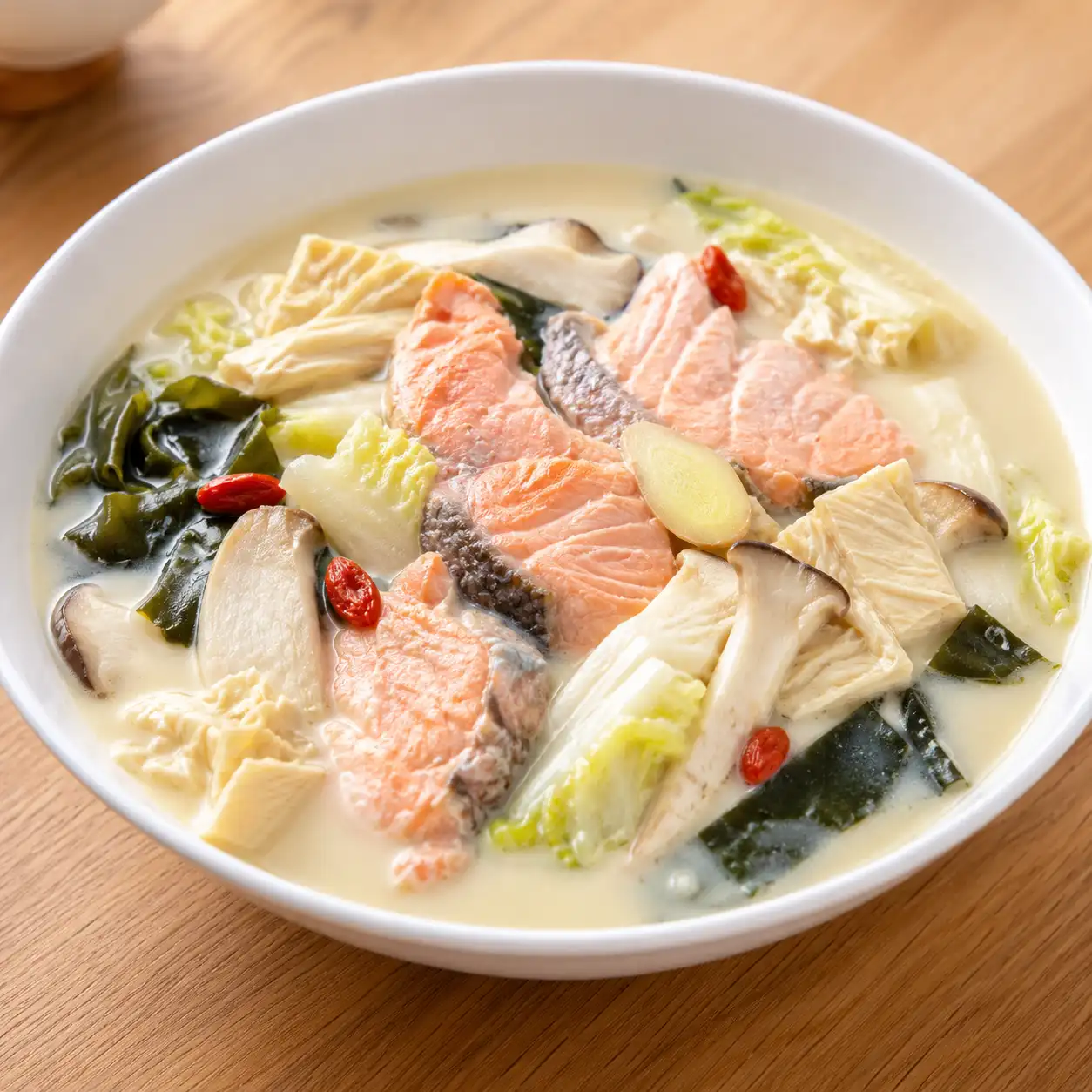藥膳感鮭魚豆漿暖羹