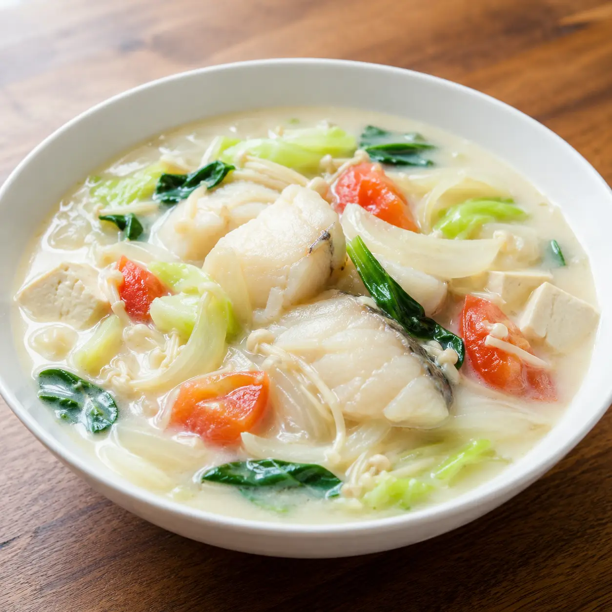 洋蔥鱈魚豆漿奶白羹