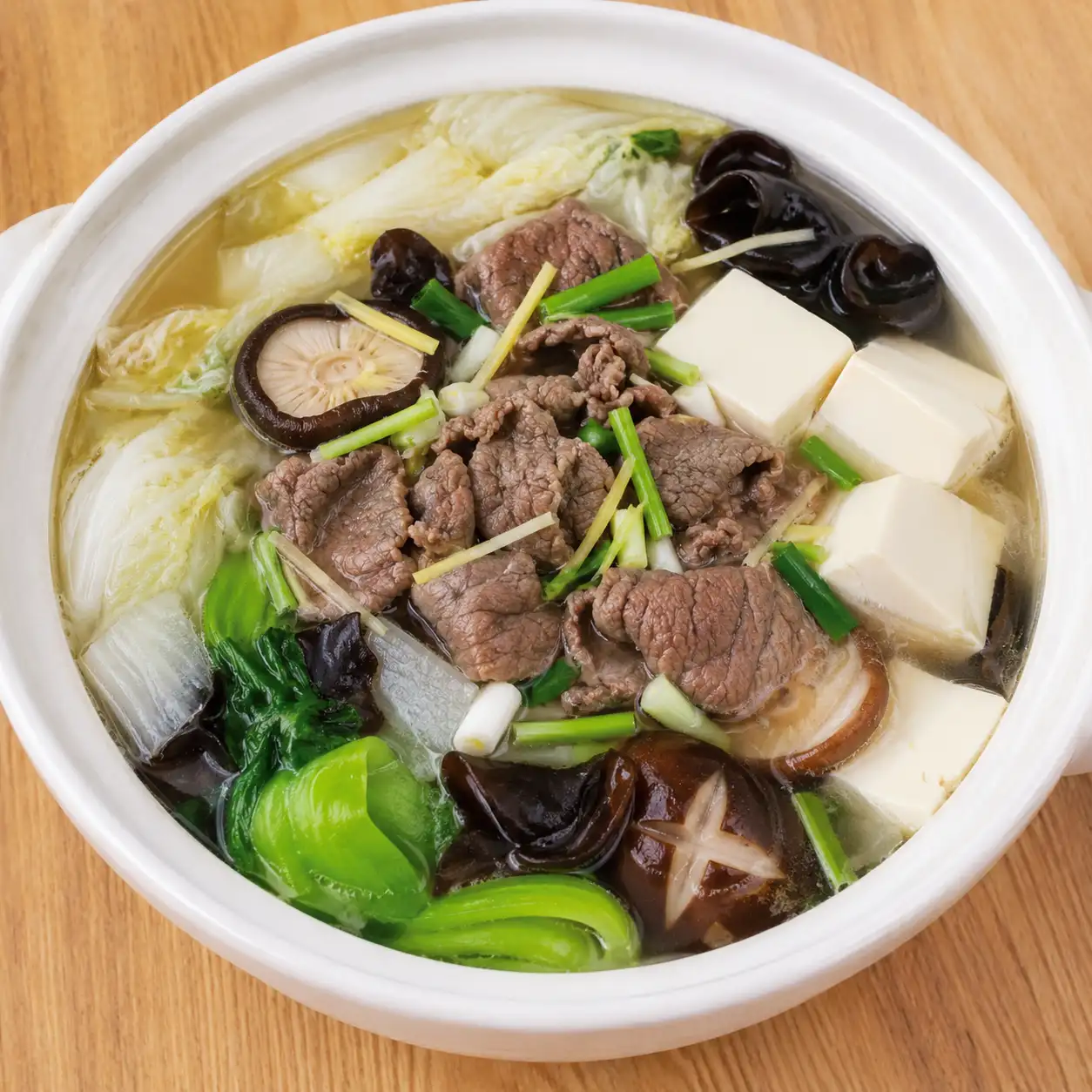 蔥薑香菇牛肉豆腐鍋