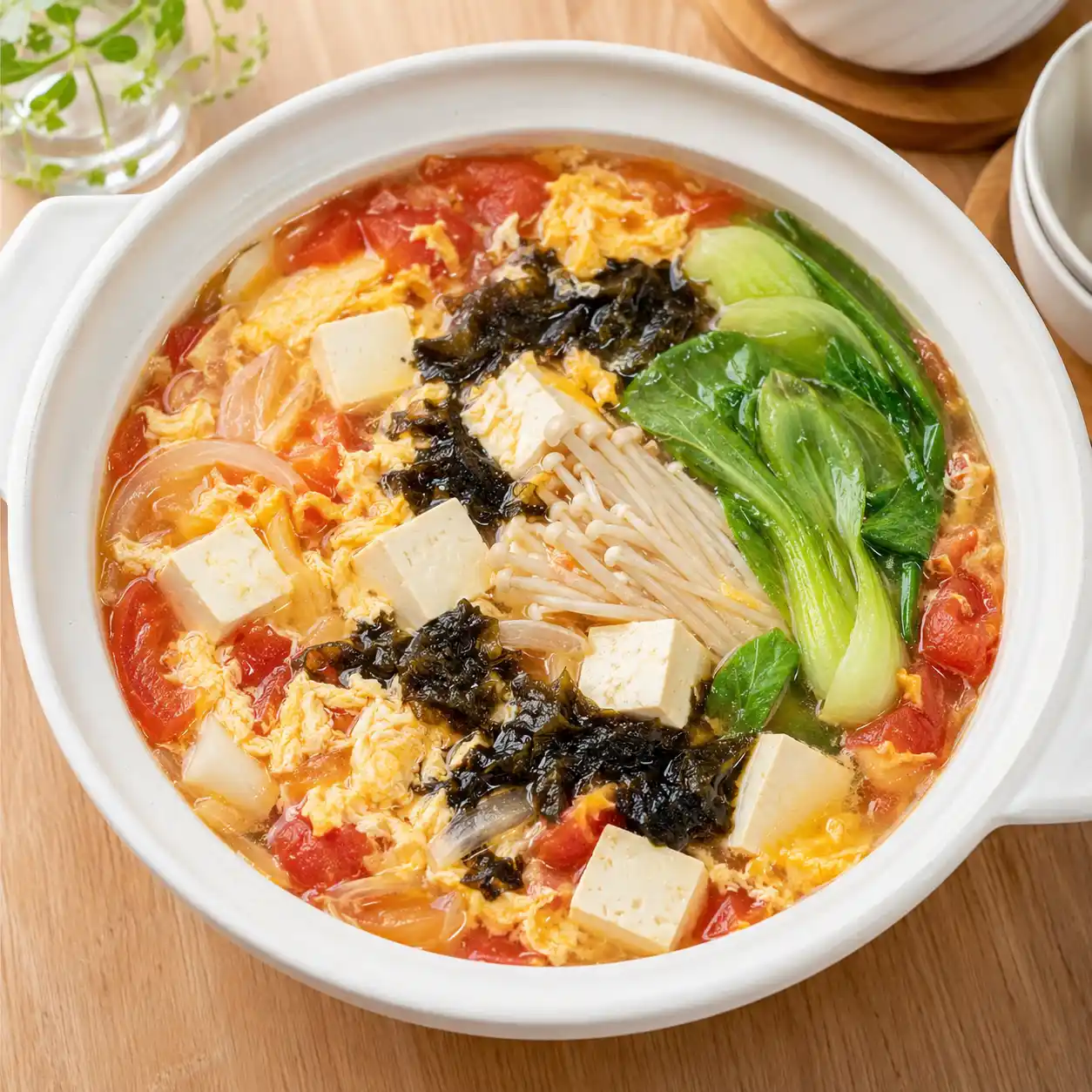 番茄紫菜豆腐蛋鍋