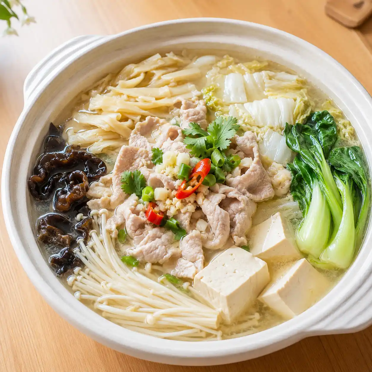 酸筍蒜香瘦肉豆腐鍋