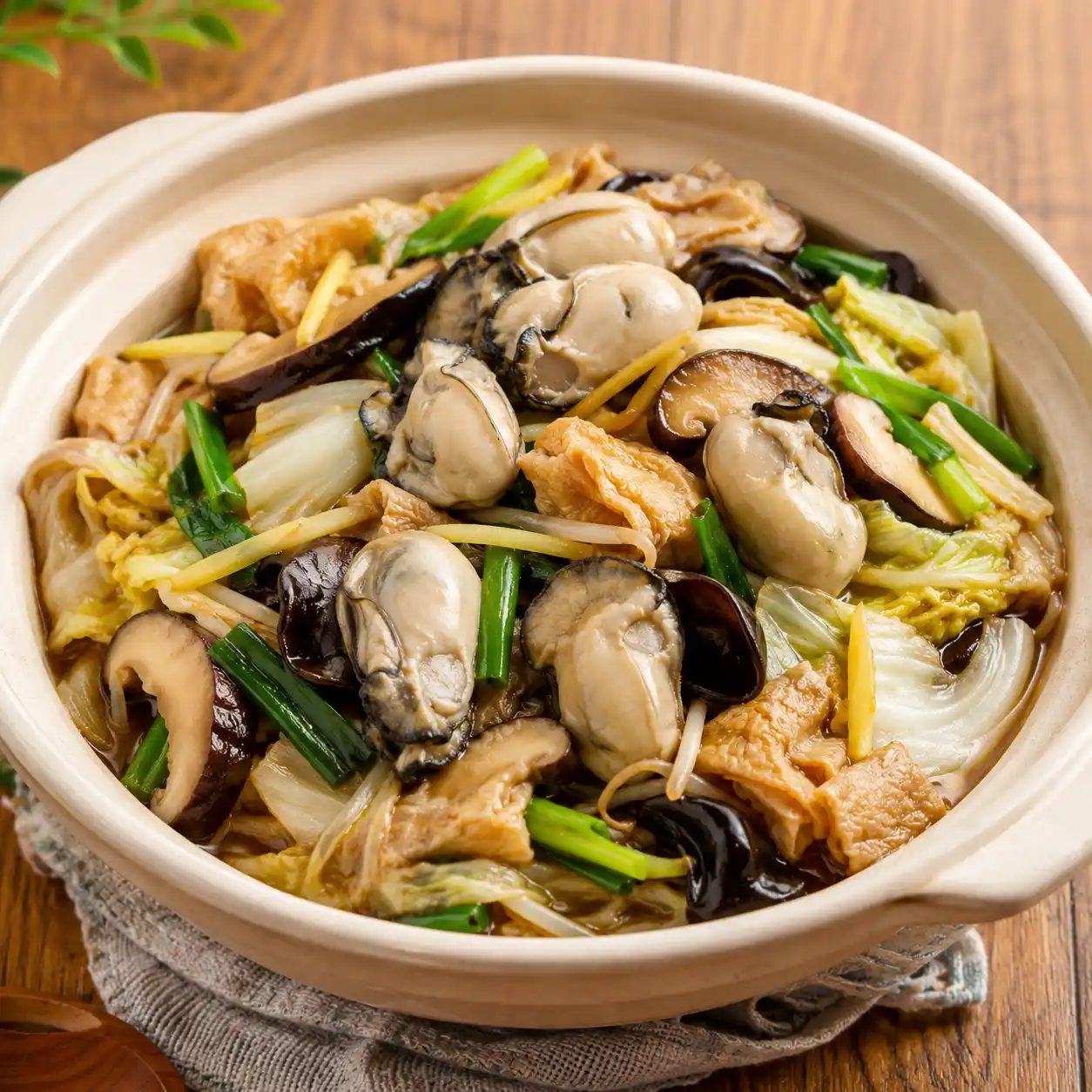 黑醋鮮蚵白菜豆皮乾鍋