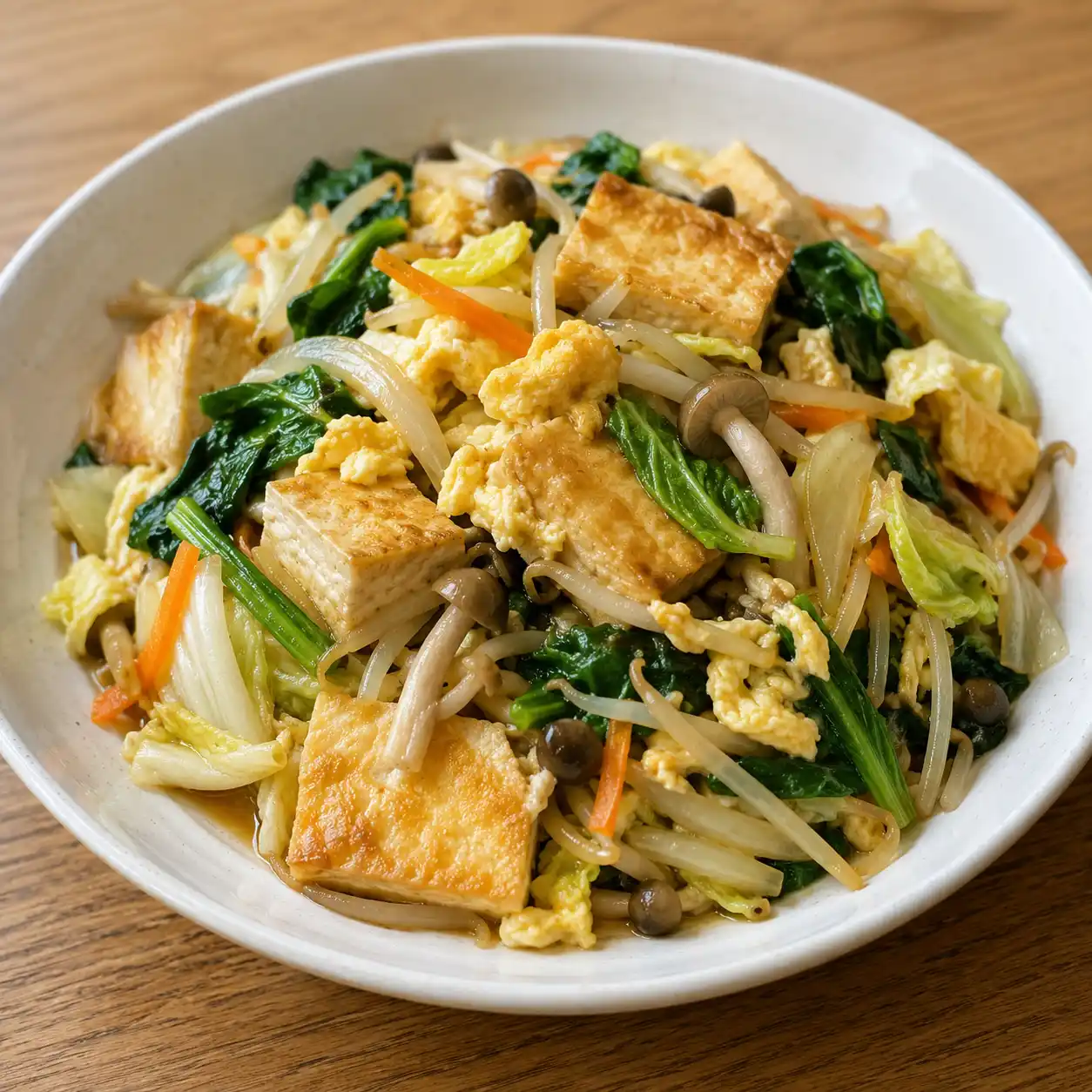 胡麻豆腐雞蛋菜盤乾鍋