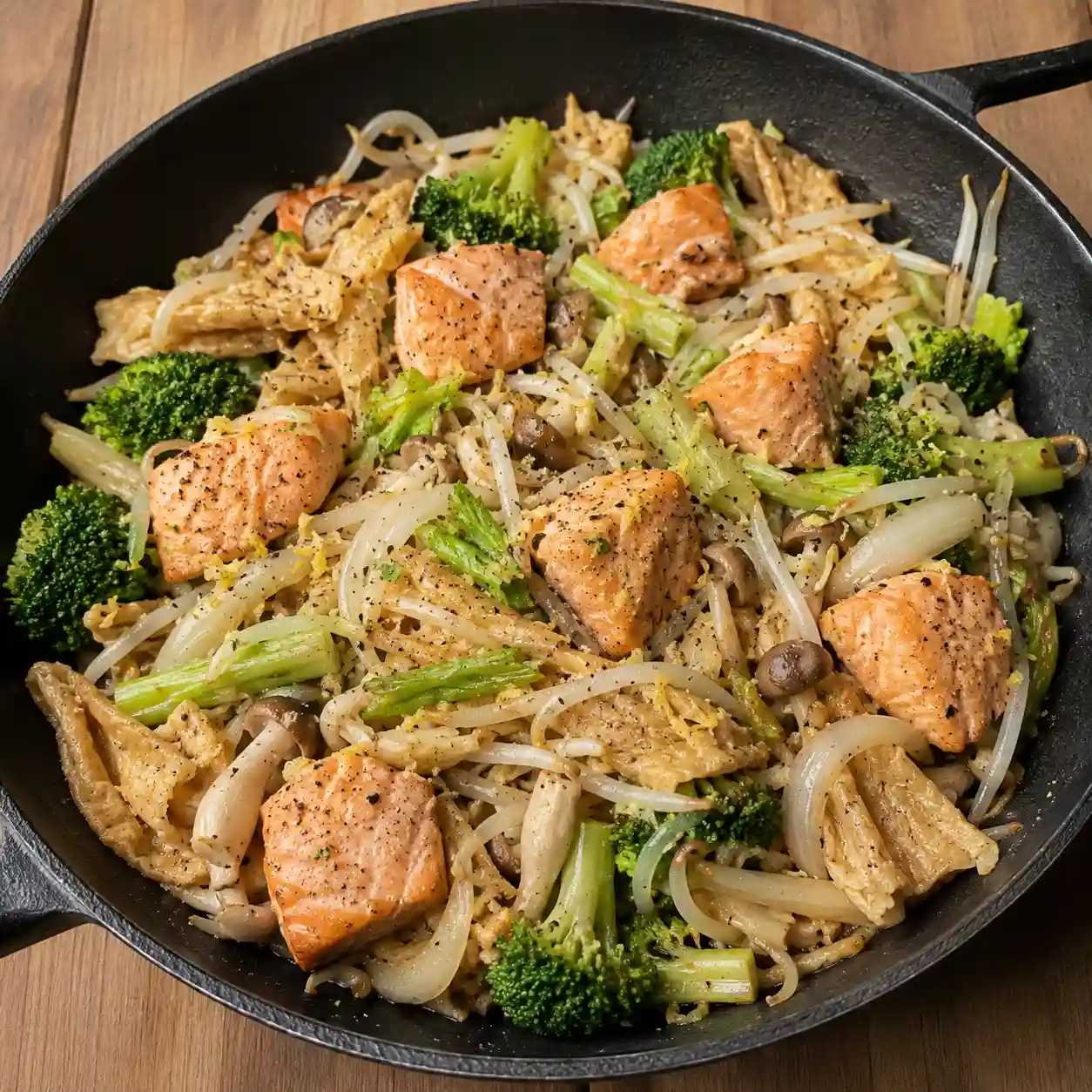 胡椒鮭魚豆皮豆芽乾鍋