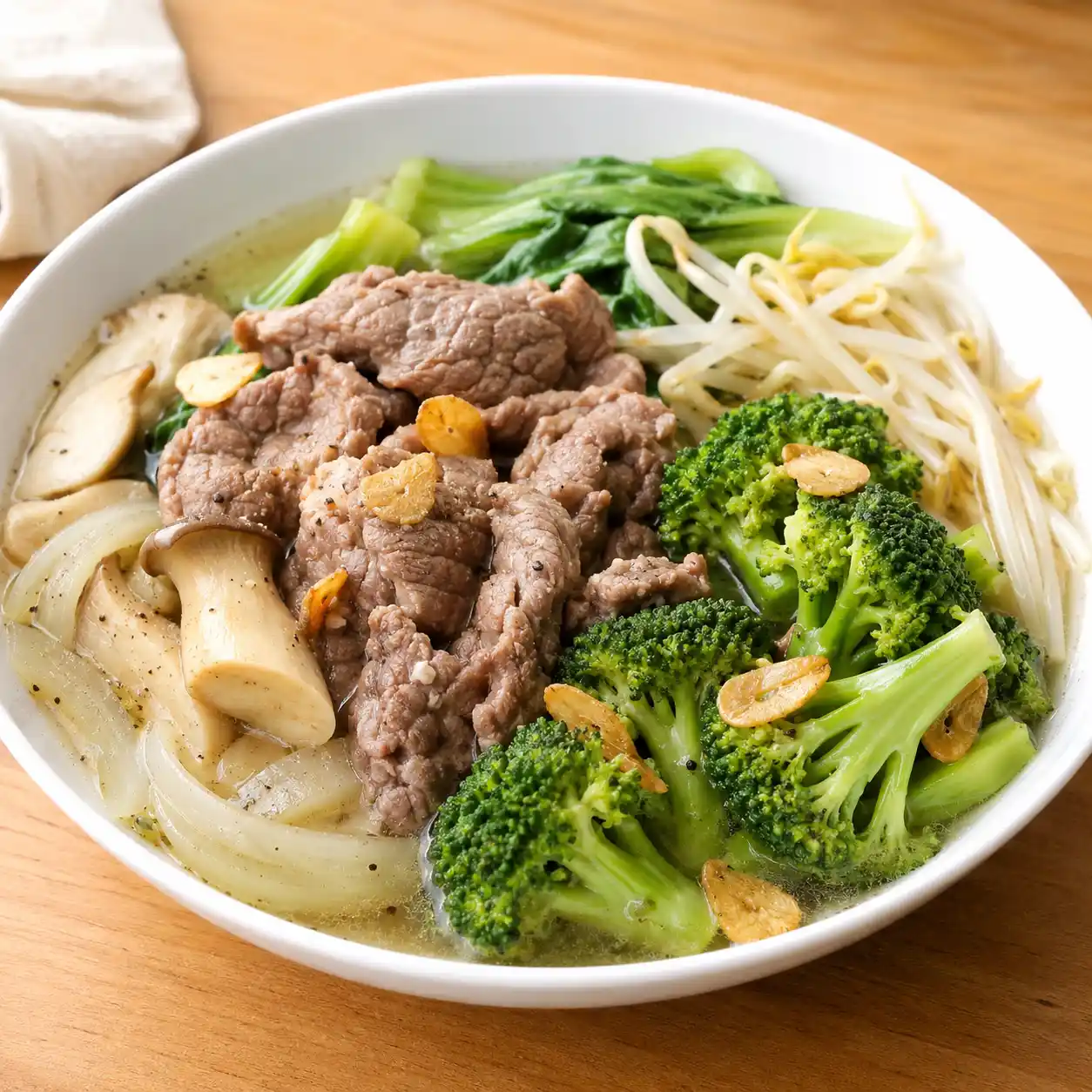 蒜香青花菜牛肉片輕鍋