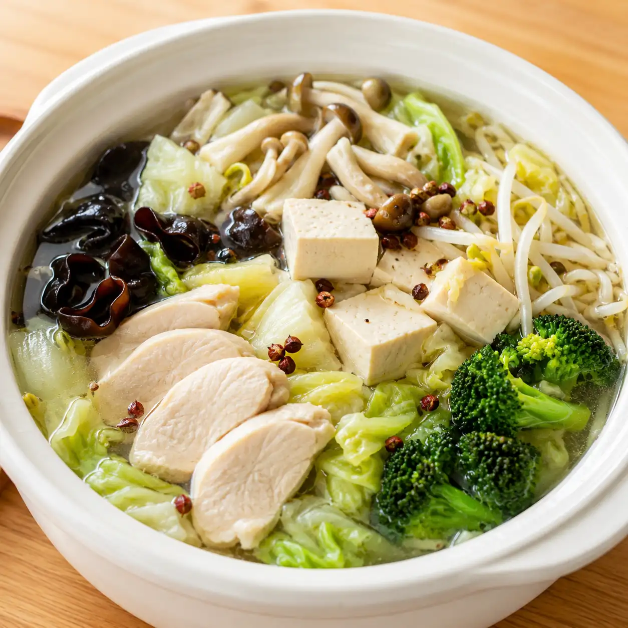 椒麻菇菜豆腐雞鍋