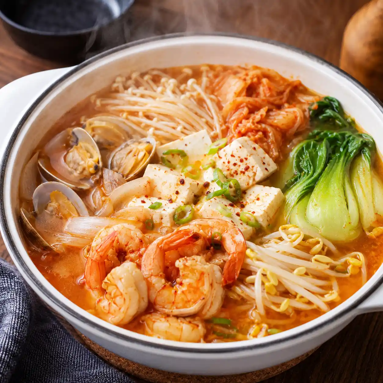 韓式辣椒粉泡菜豆腐海鮮鍋