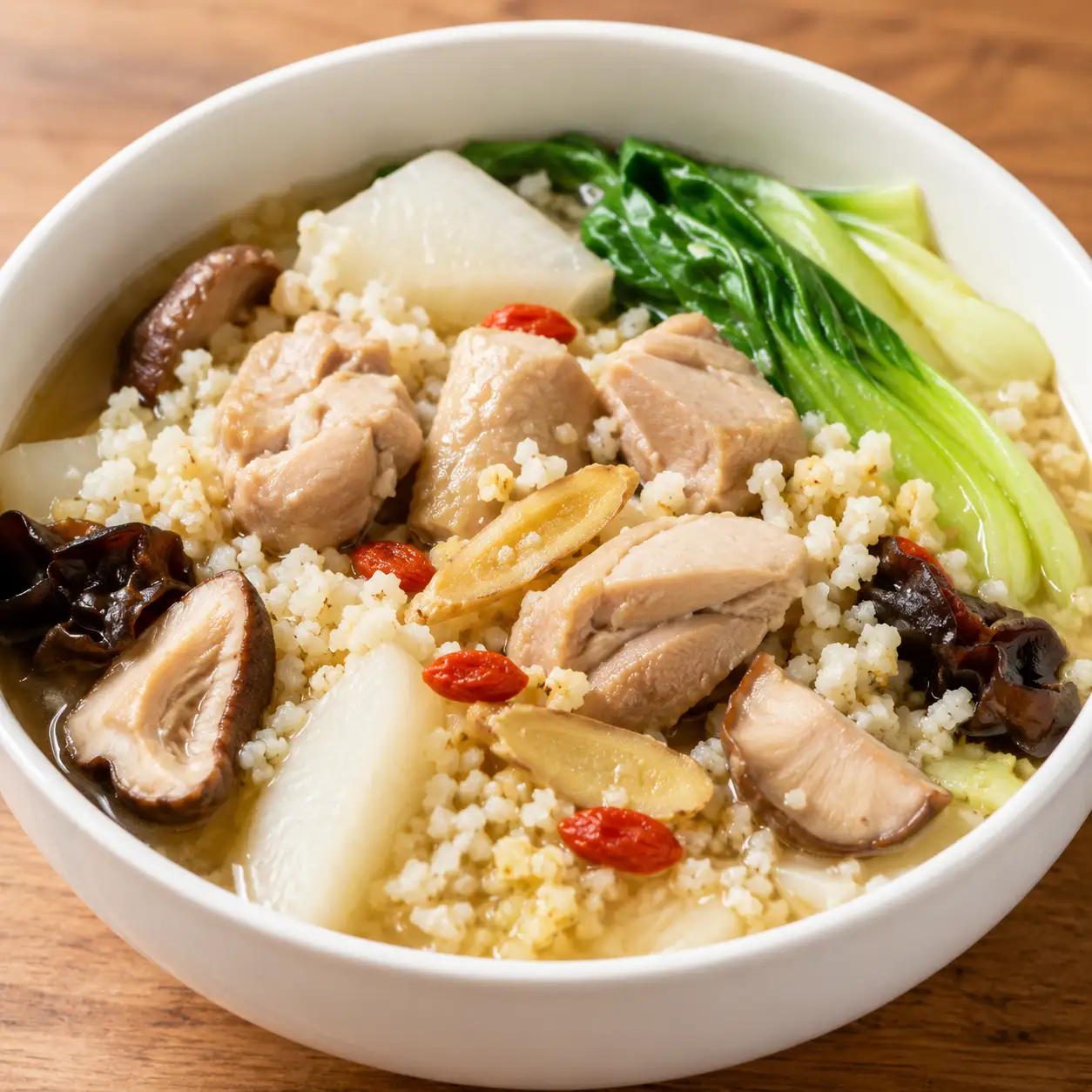 藥膳雞腿花椰米暖身鍋飯