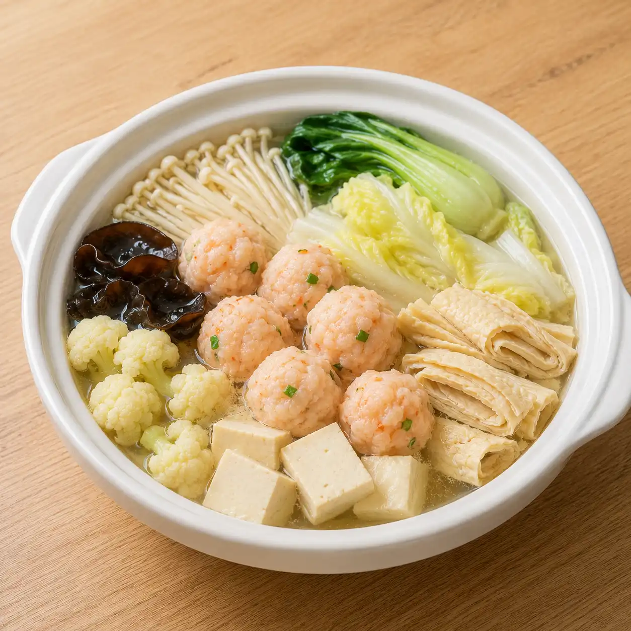 昆布蝦滑豆腐豆皮菜盤鍋