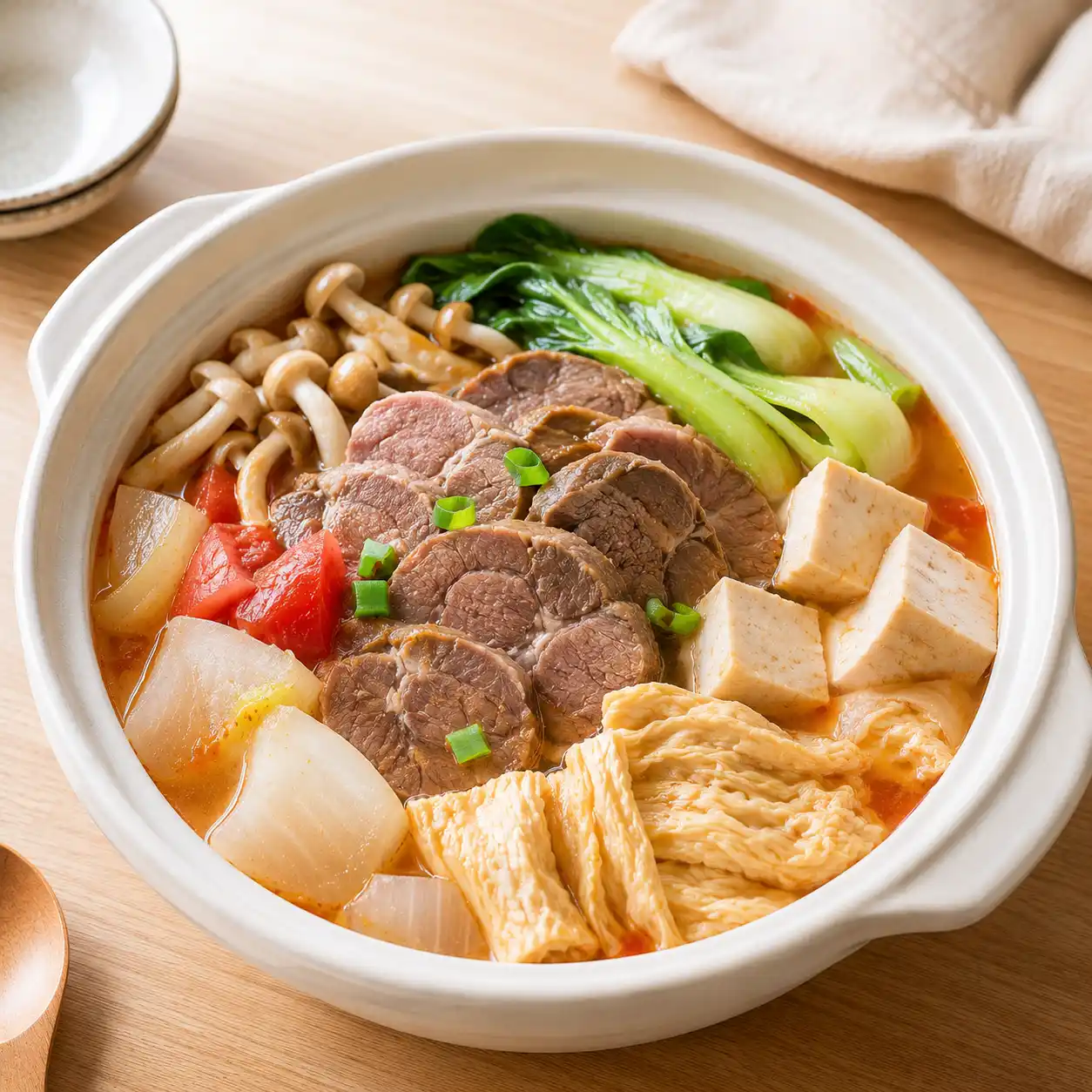 番茄牛腱豆腐豆皮蔬菜鍋