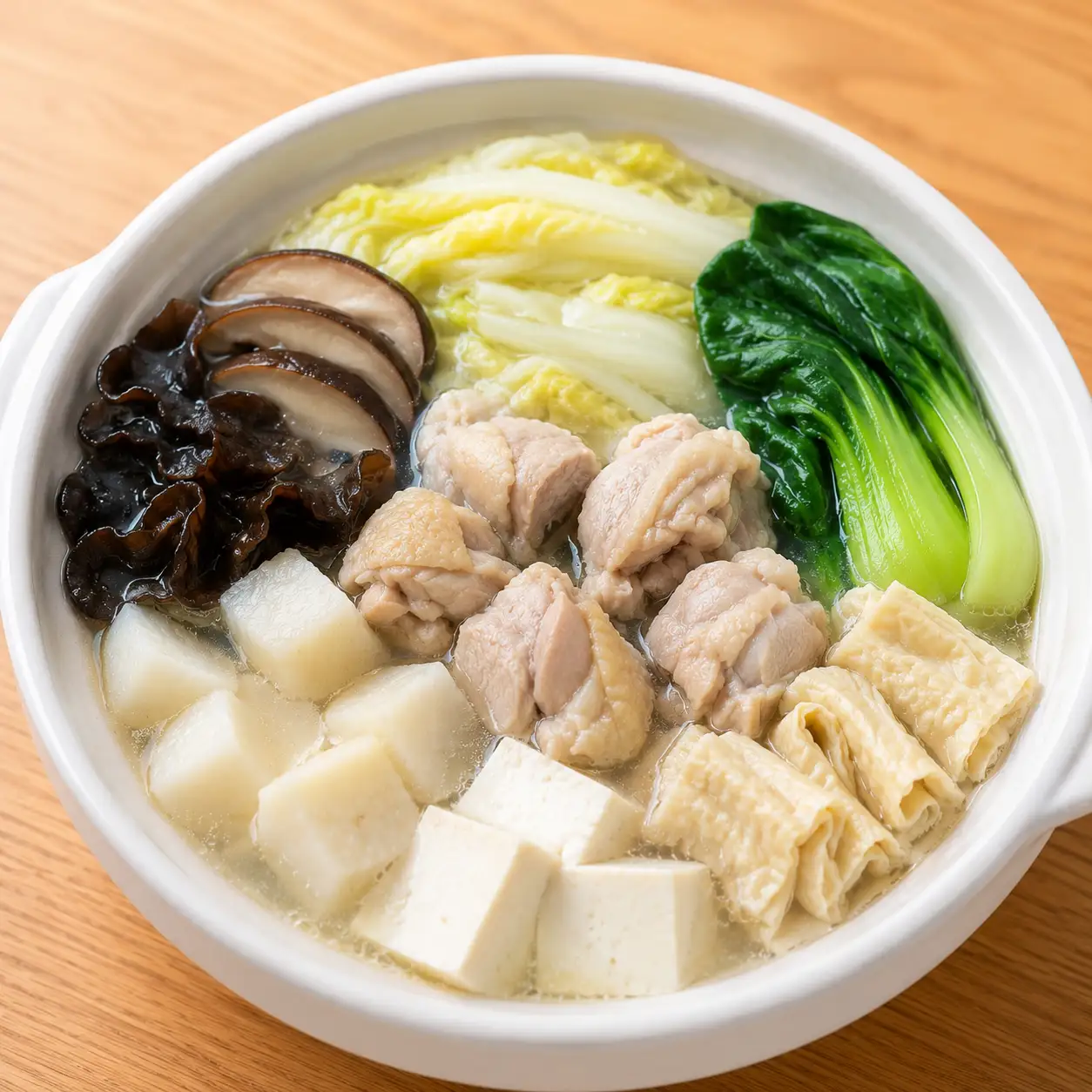 山藥少量雞肉豆腐豆皮鍋