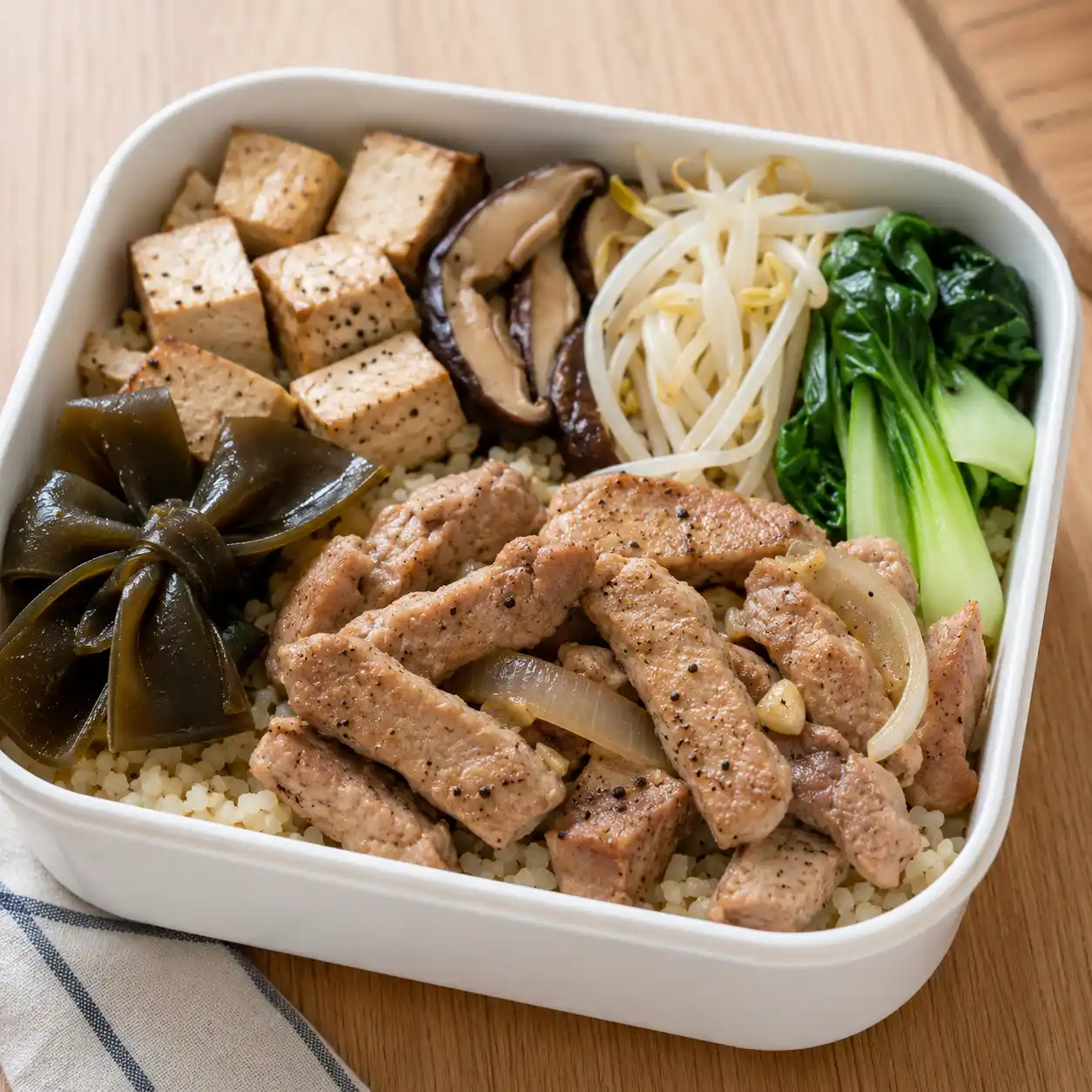 椒鹽瘦肉海帶滷便當