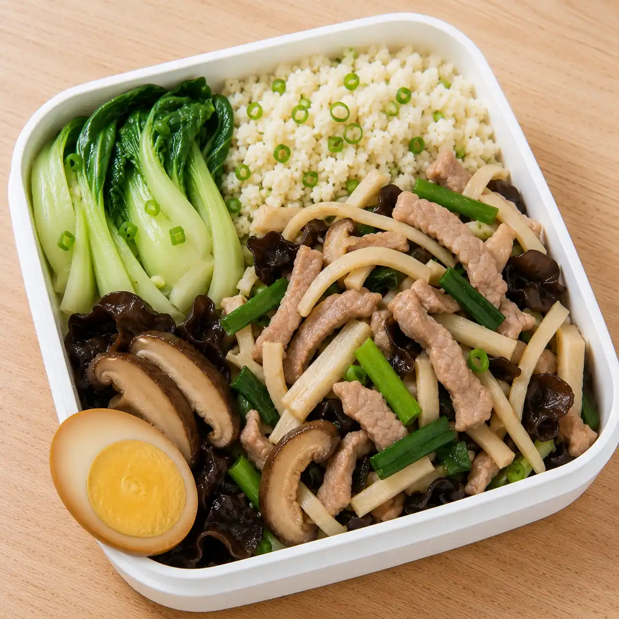 蔥燒瘦肉筍絲木耳便當
