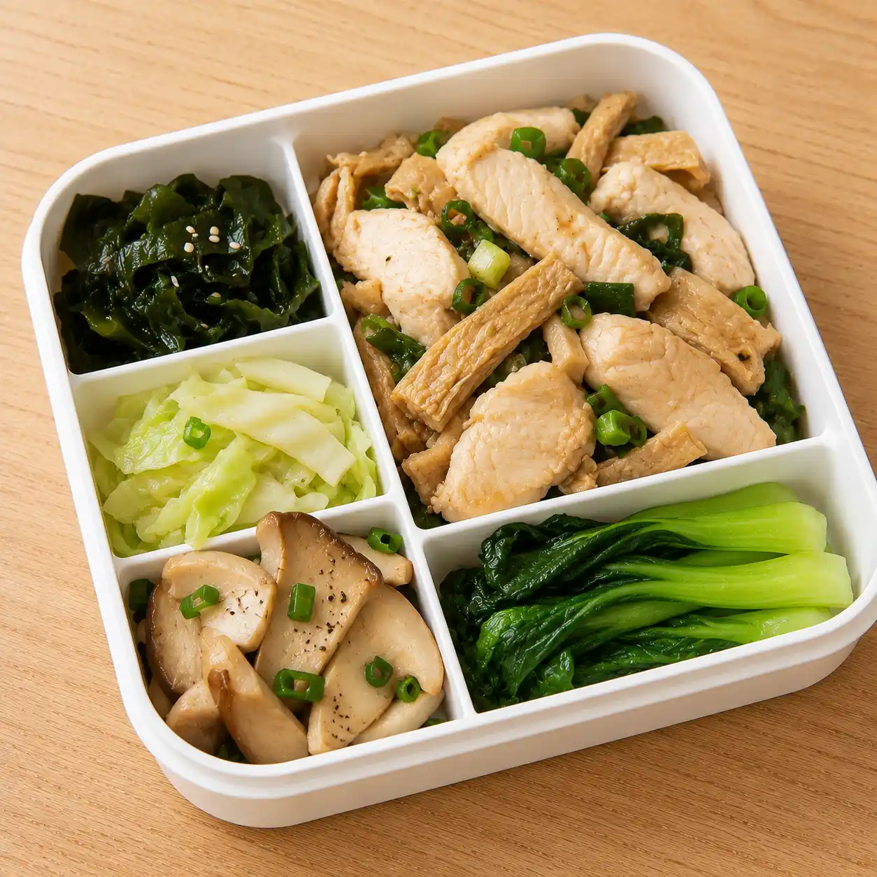 蔥燒雞胸海苔豆皮便當