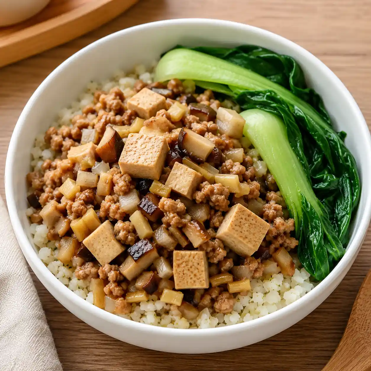 香菇瘦肉燥白花椰米飯