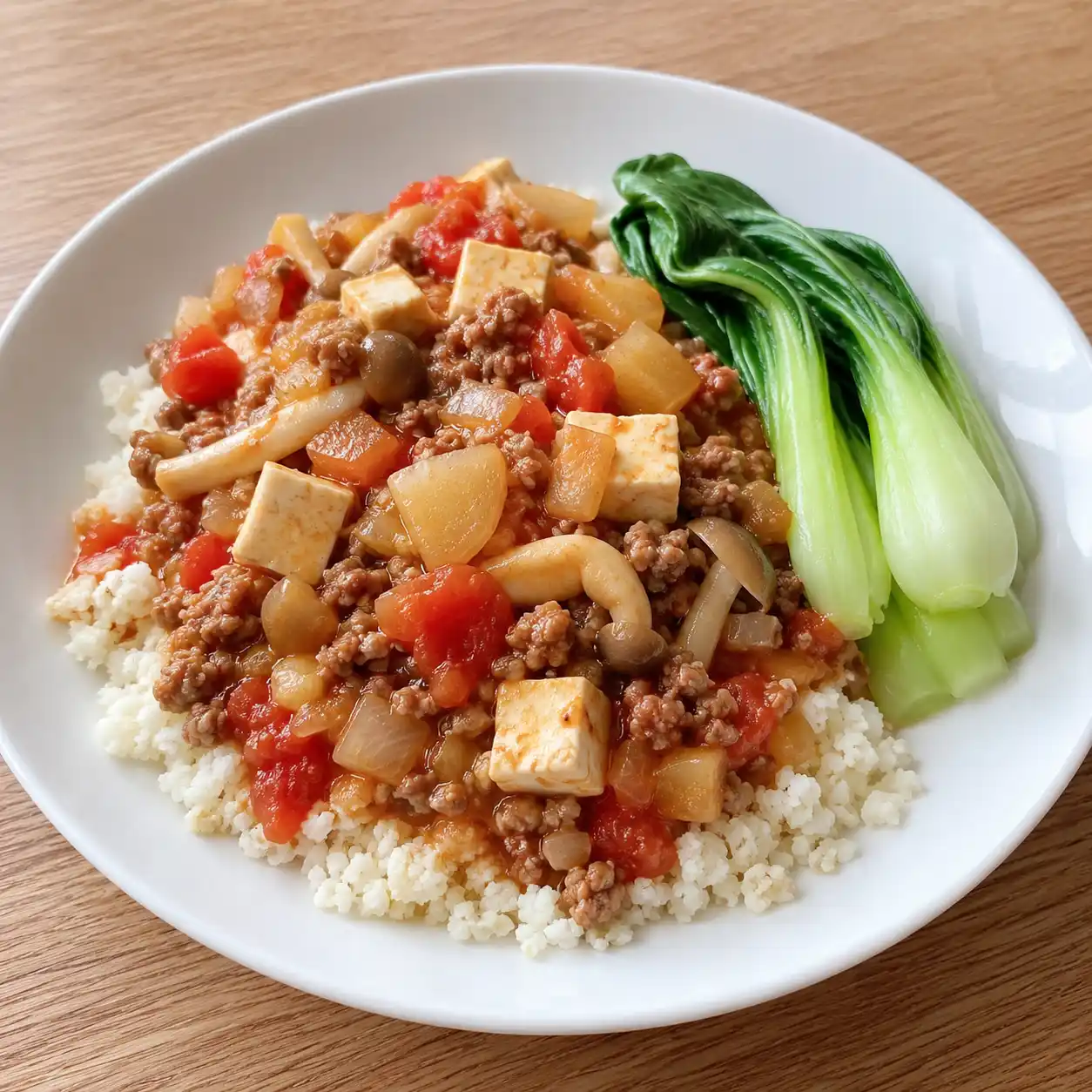 紅燒番茄牛豆腐花椰米飯