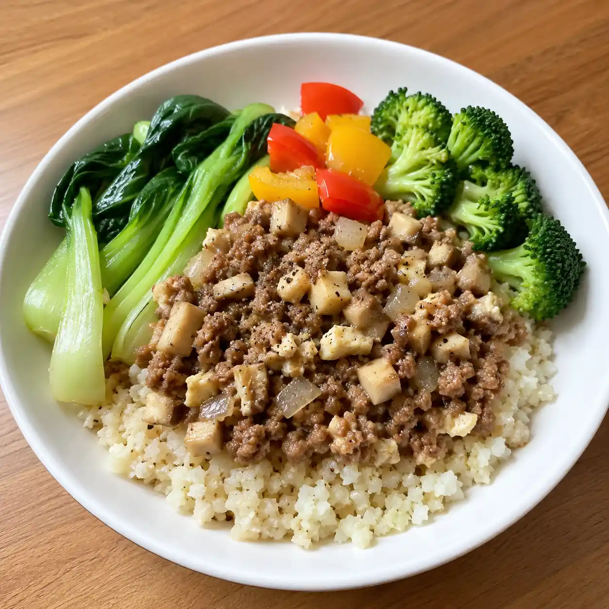 黑胡椒牛肉燥花椰米飯