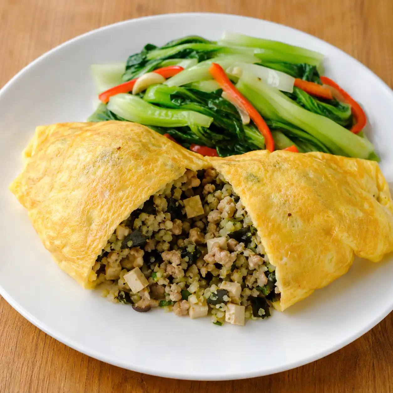 香菇瓜仔肉海帶芽蛋包