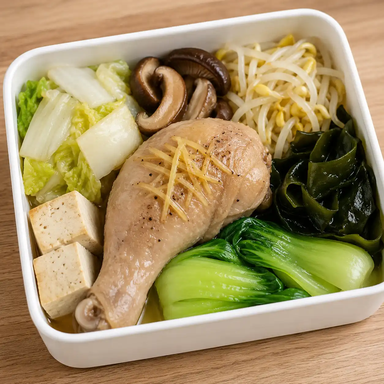 薑絲胡椒滷雞腿暖胃便當