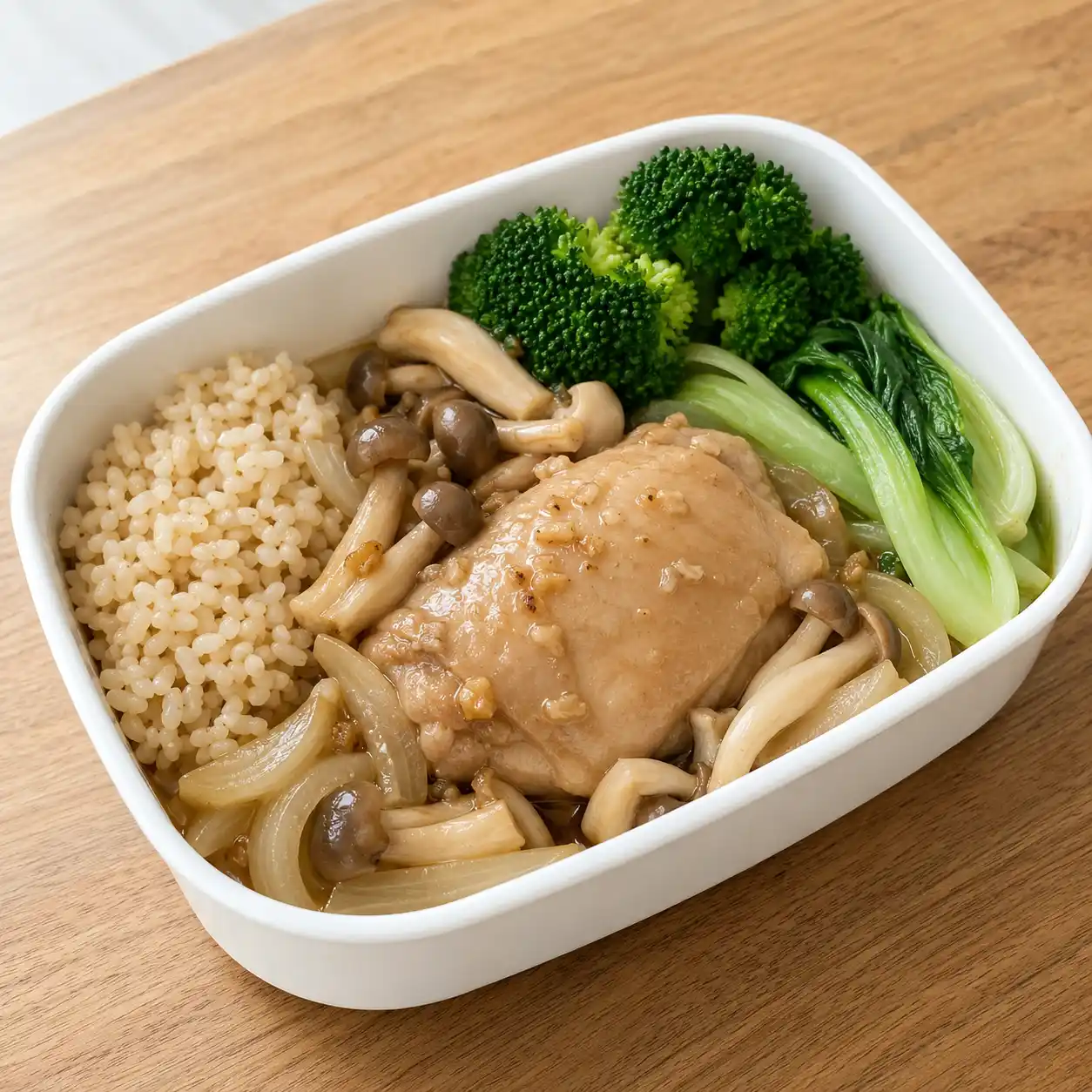 味噌菇菇滷雞腿半飯便當
