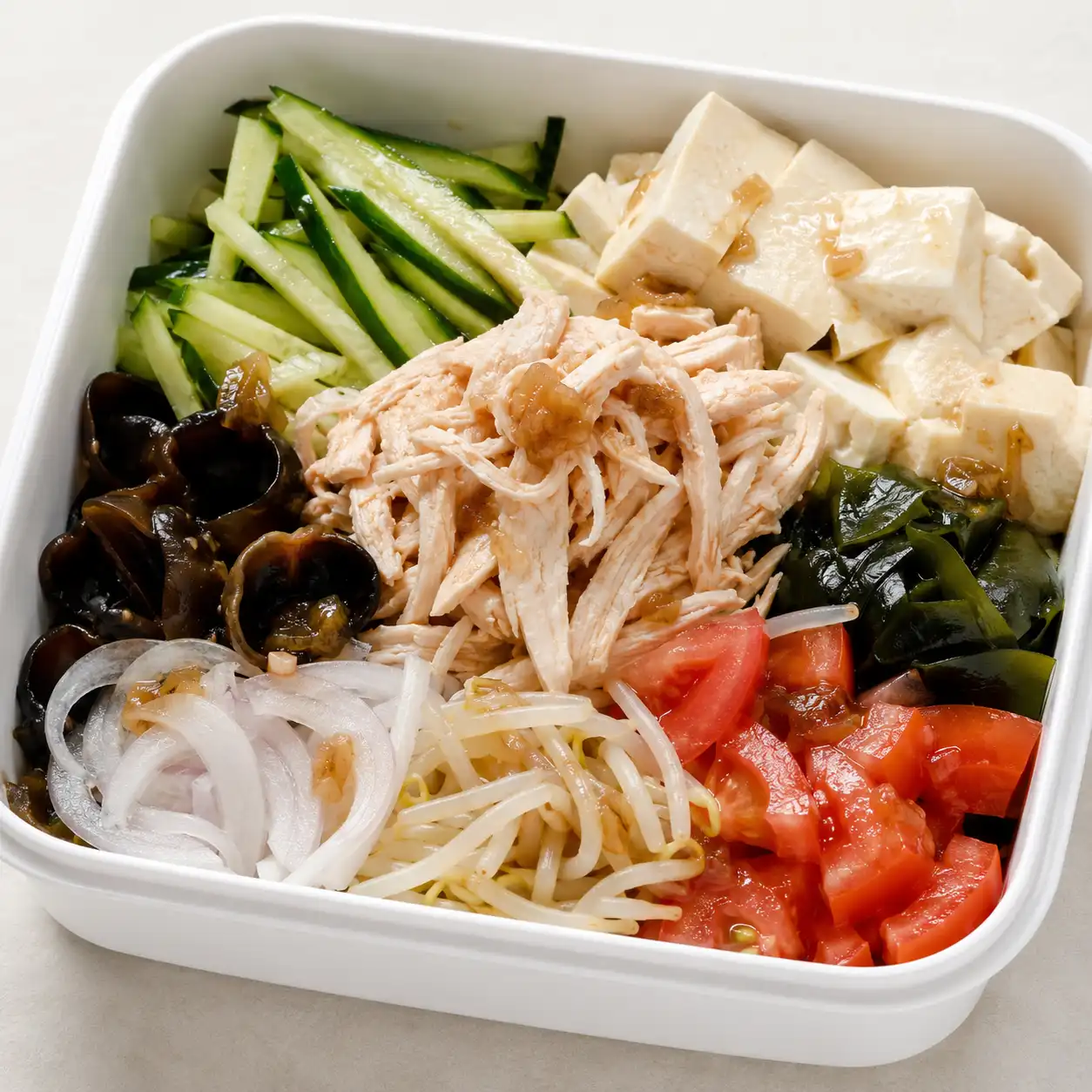梅香雞絲涼拌豆腐便當