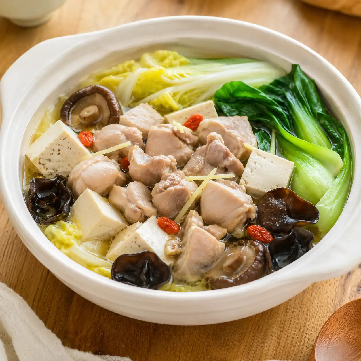 藥膳感低油麻油雞豆腐鍋